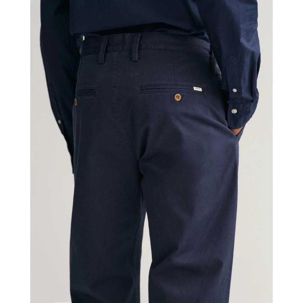 GANT Mens Regular Fit Twill Chinos - 410 Marine - Image 5