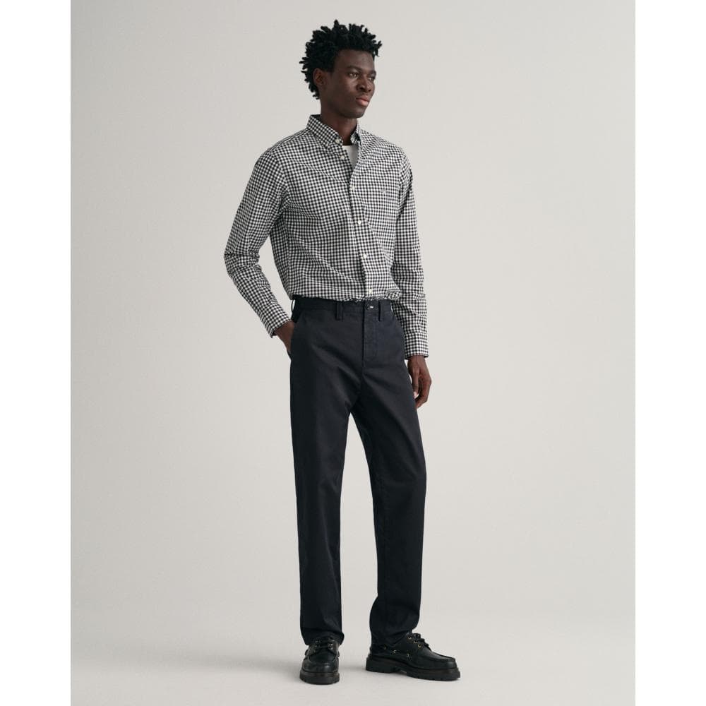 GANT Mens Regular Fit Twill Chinos - 5 Black - Image 3