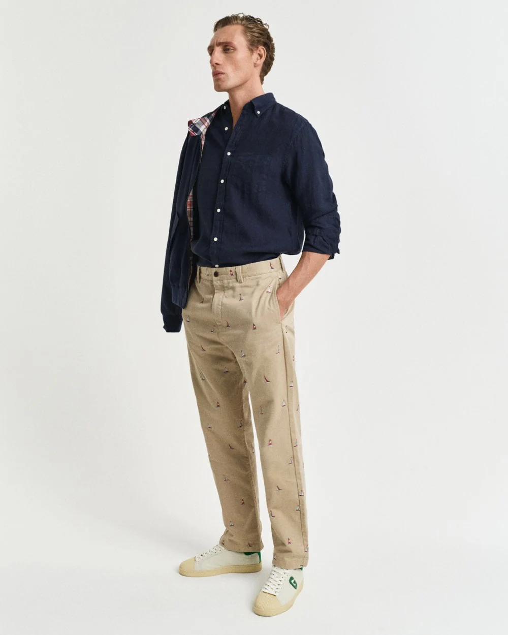 GANT Mens Regular Garment Dyed Linen Shirt - 433 Evening Blue - Image 2