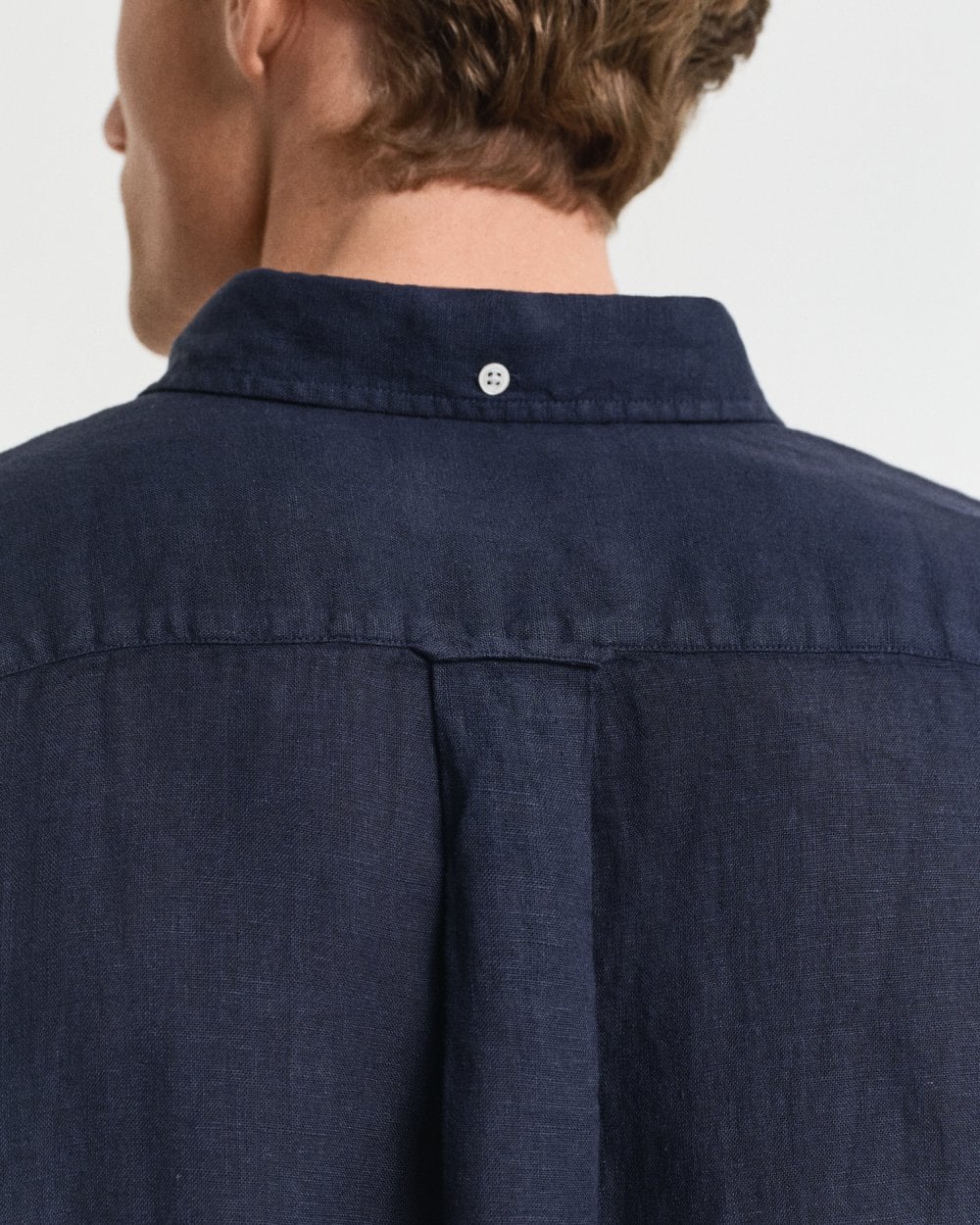 GANT Mens Regular Garment Dyed Linen Shirt - 433 Evening Blue - Image 3