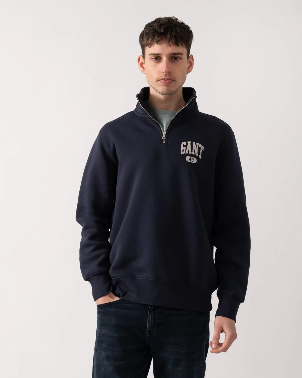 GANT Mens Seasonal Graphic Half Zip Sweatshirt