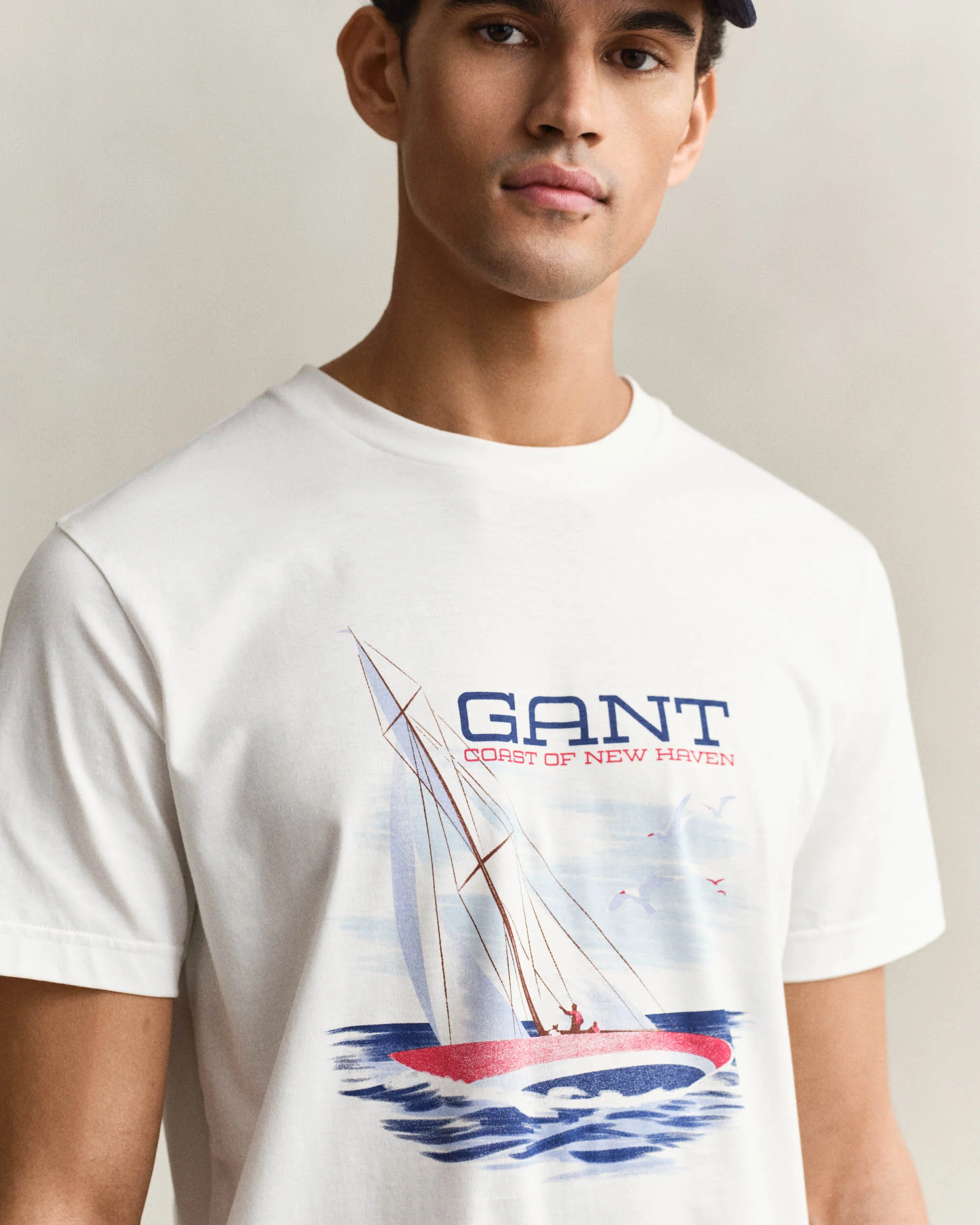GANT Mens Short Sleeve G-Badge T-Shirt - 433 Evening Blue - Image 3