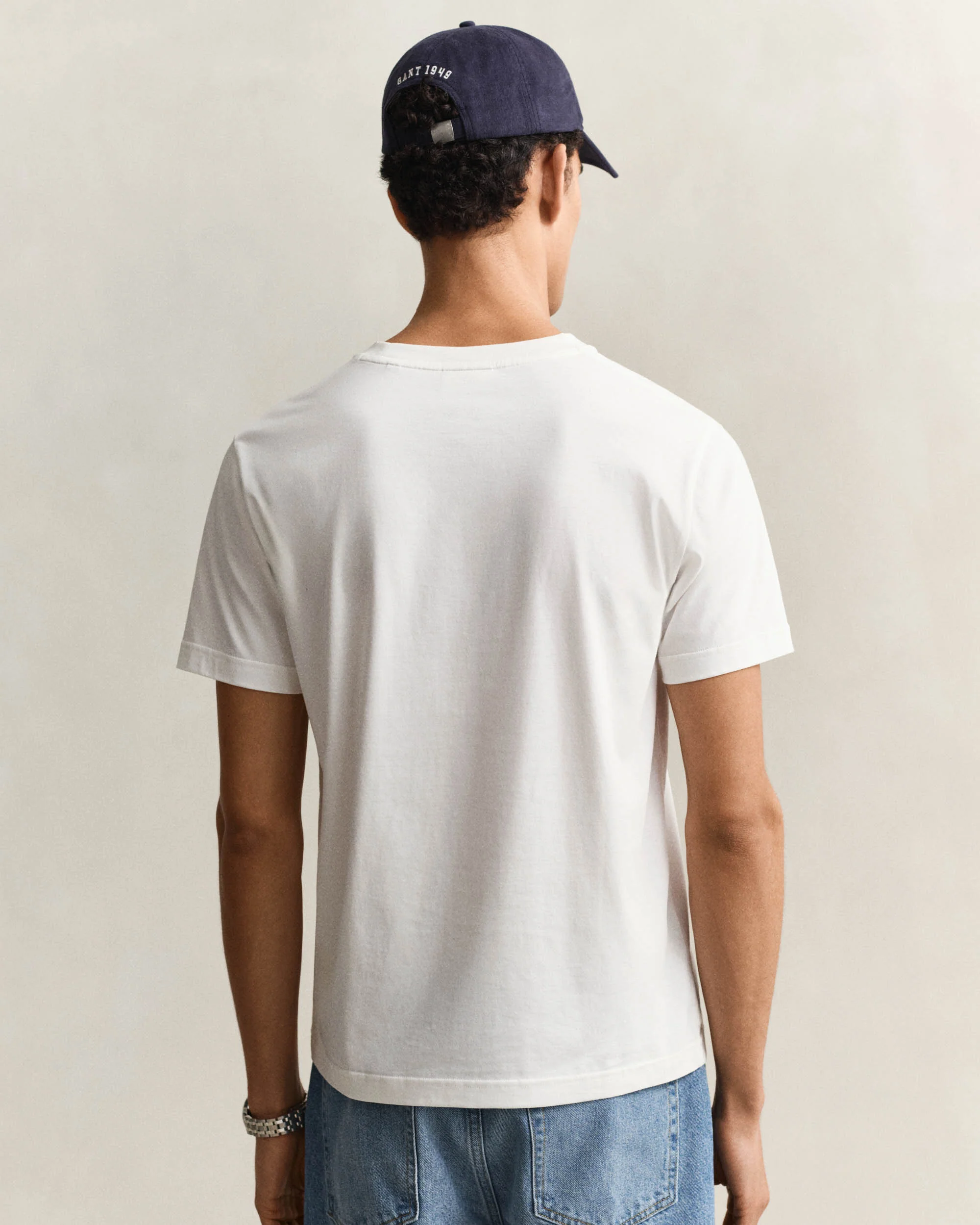 GANT Mens Short Sleeve G-Badge T-Shirt - 433 Evening Blue - Image 4