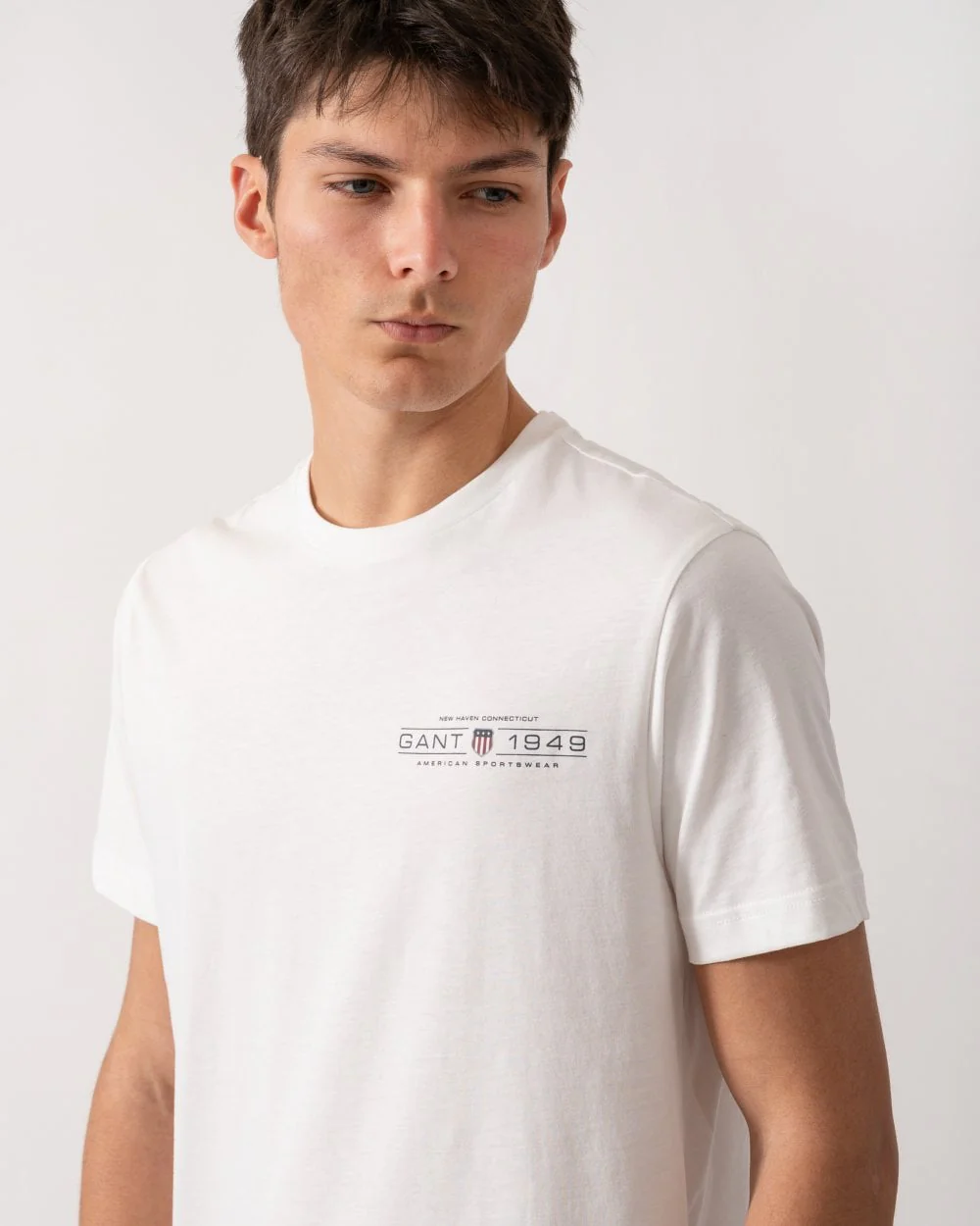 GANT Mens Short Sleeve Printed Graphic T-Shirt - 113 Eggshell - Image 2