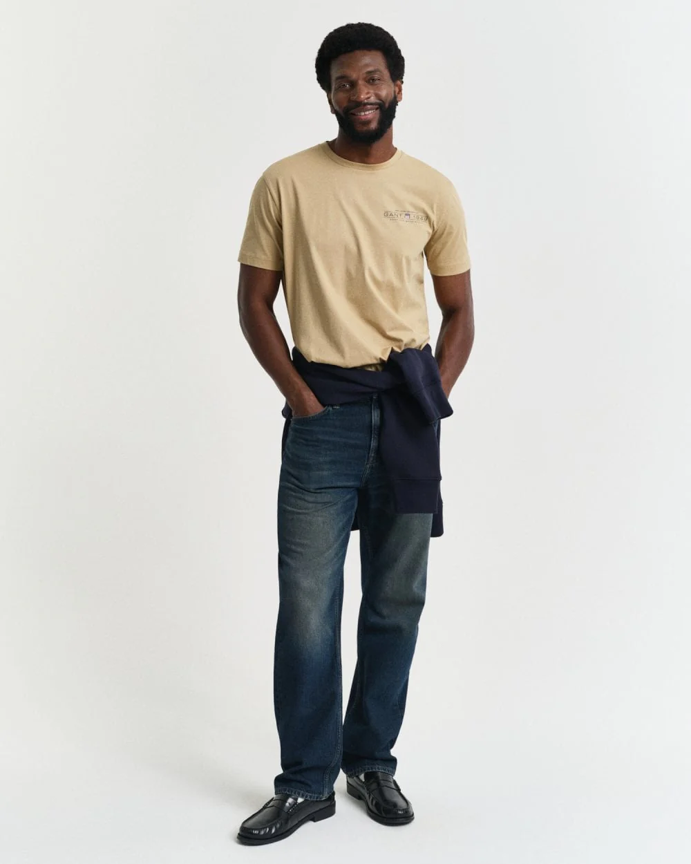 GANT Mens Short Sleeve Printed Graphic T-Shirt - 232 Oak Beige - Image 3