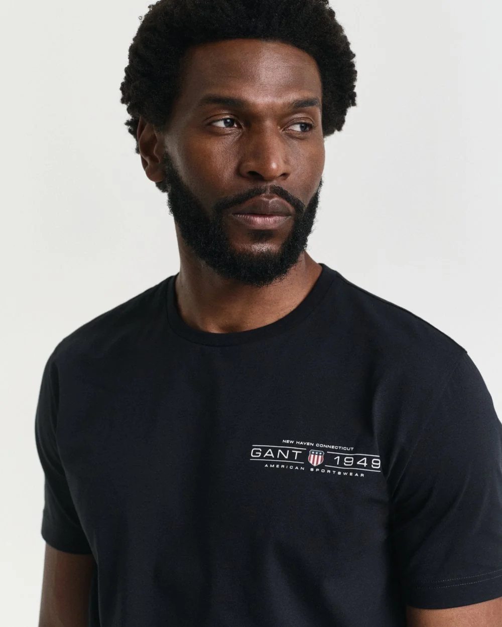 GANT Mens Short Sleeve Printed Graphic T-Shirt - 5 Black - Image 2