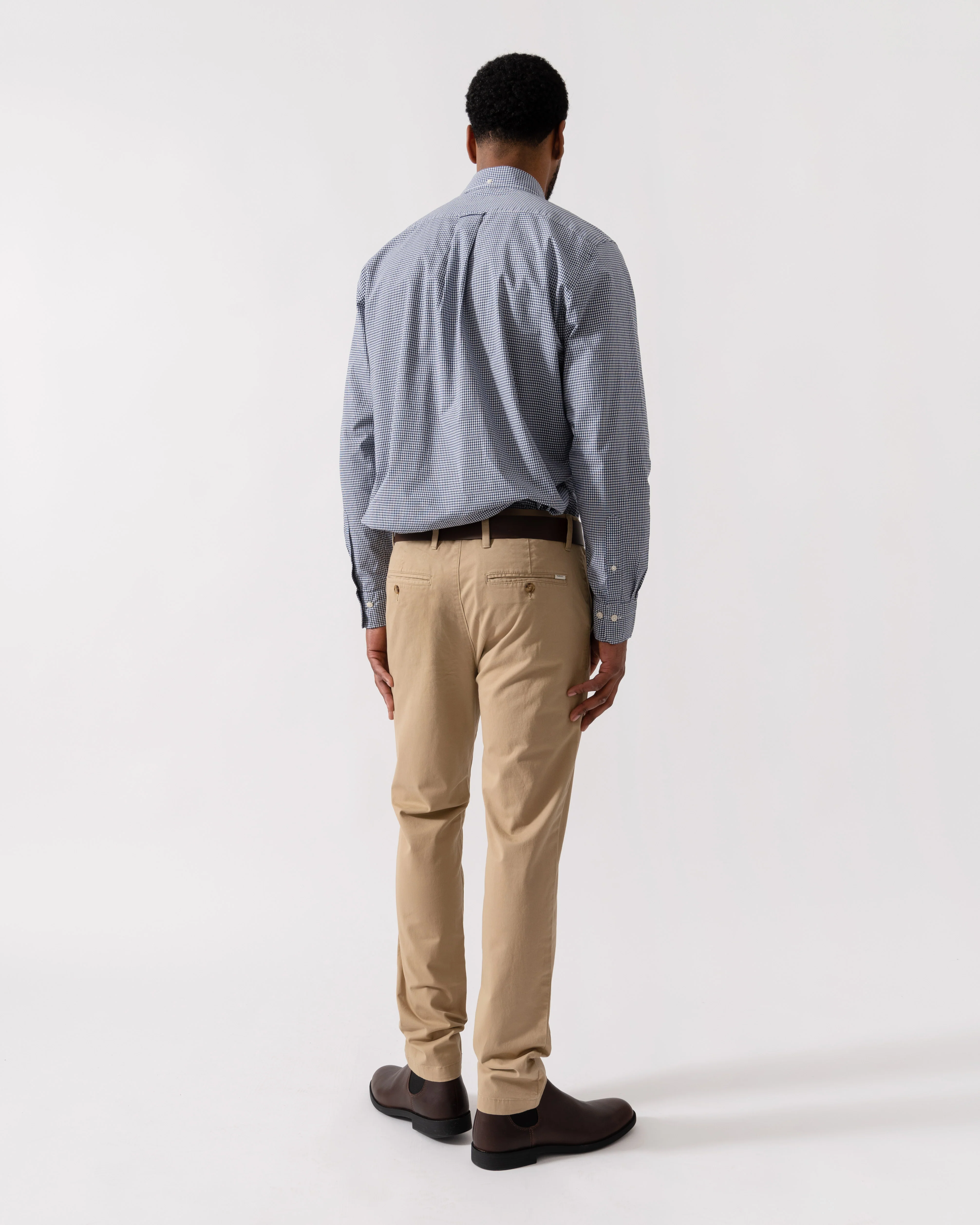 GANT Mens Regular Fit Classic Poplin Gingham Shirt - 423 Persian Blue - Image 4