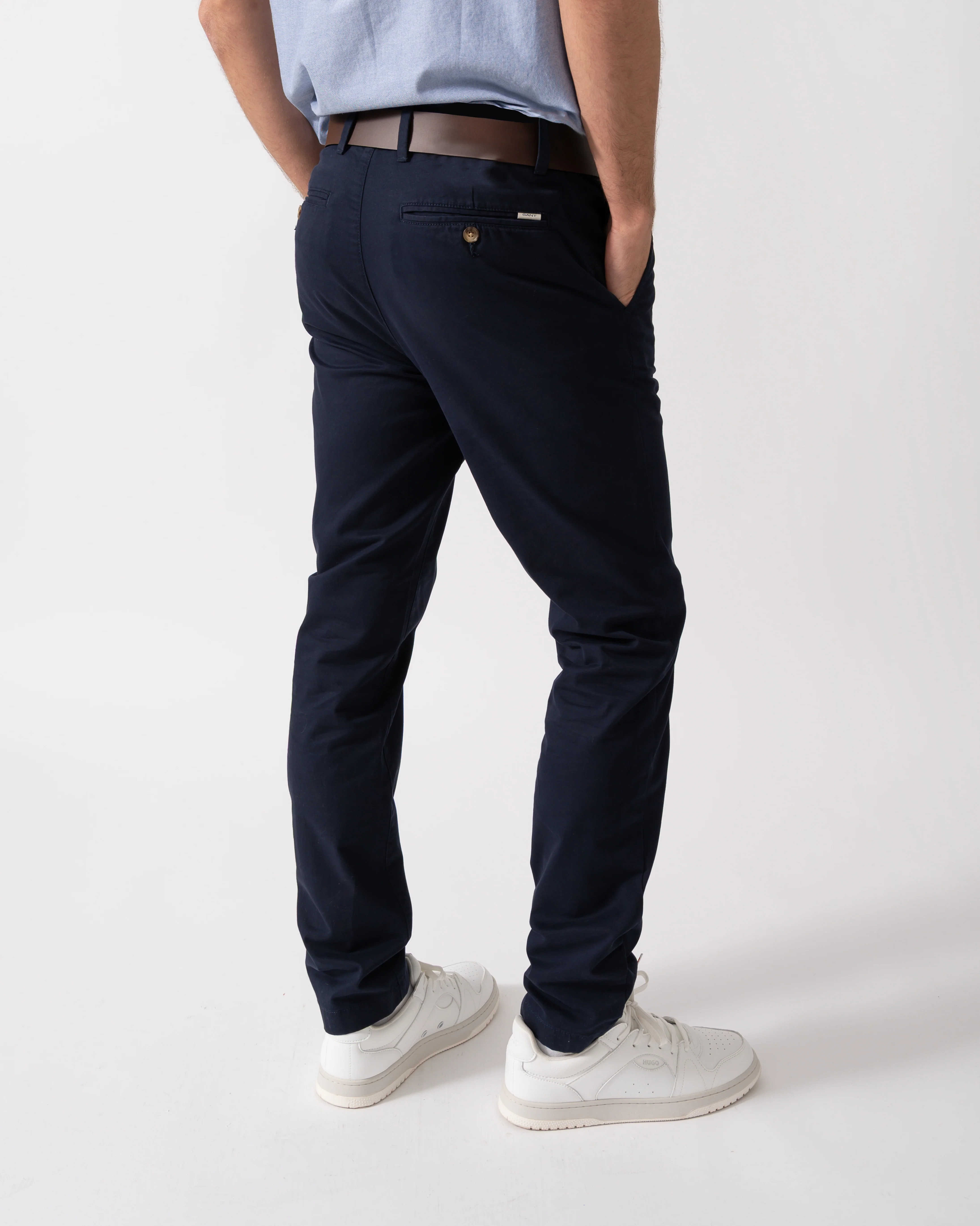 GANT Mens Slim Fit Classic Chinos - 433 Evening Blue - Image 3