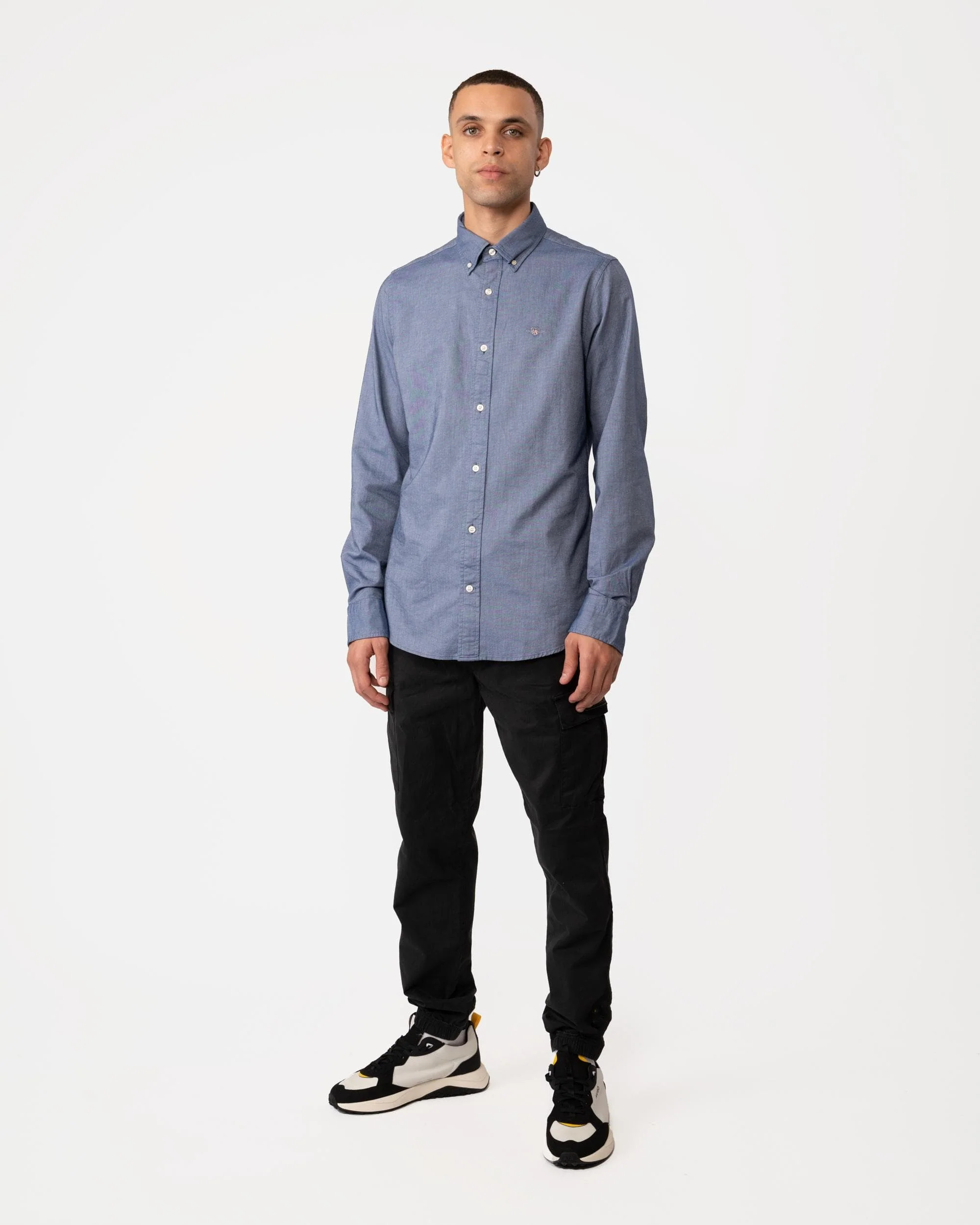 GANT Mens Slim Fit Long Sleeve Oxford Shirt - 423 Persian Blue - Image 4