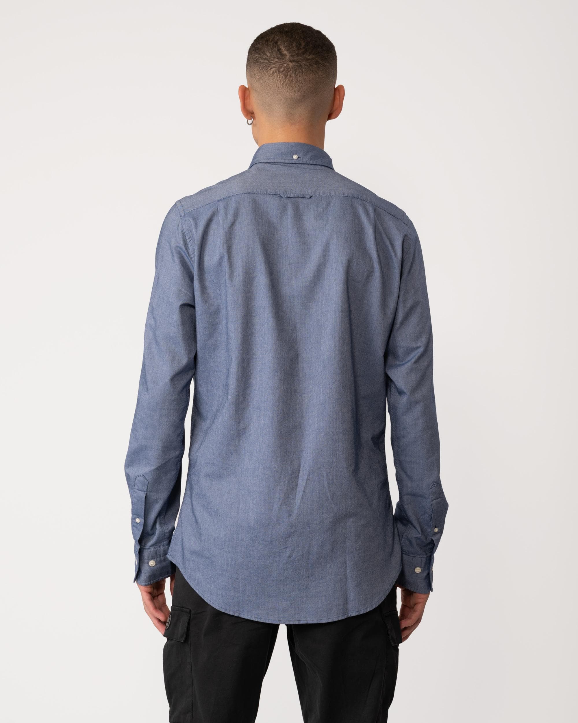 GANT Mens Slim Fit Long Sleeve Oxford Shirt - 423 Persian Blue - Image 5