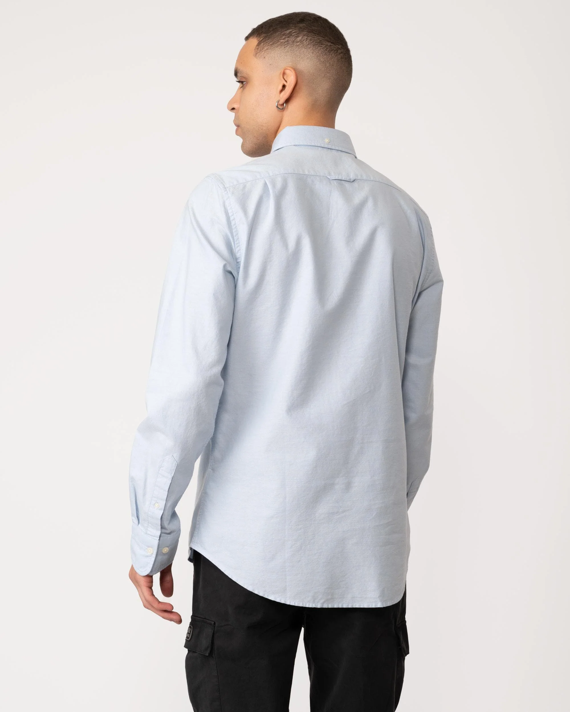 GANT Mens Slim Fit Long Sleeve Oxford Shirt - 455 Light Blue - Image 5