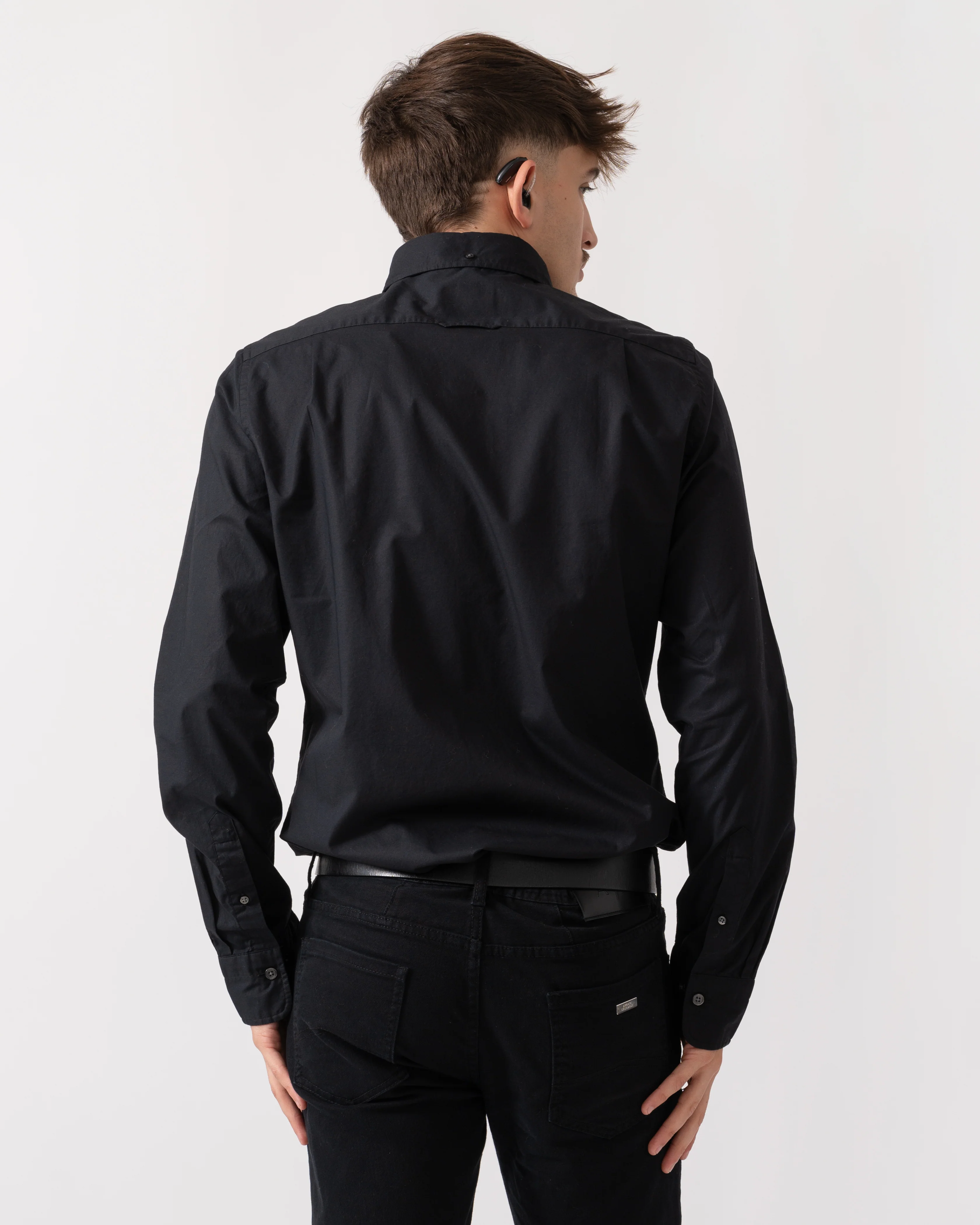GANT Mens Slim Fit Long Sleeve Poplin Shirt - 5 Black - Image 4