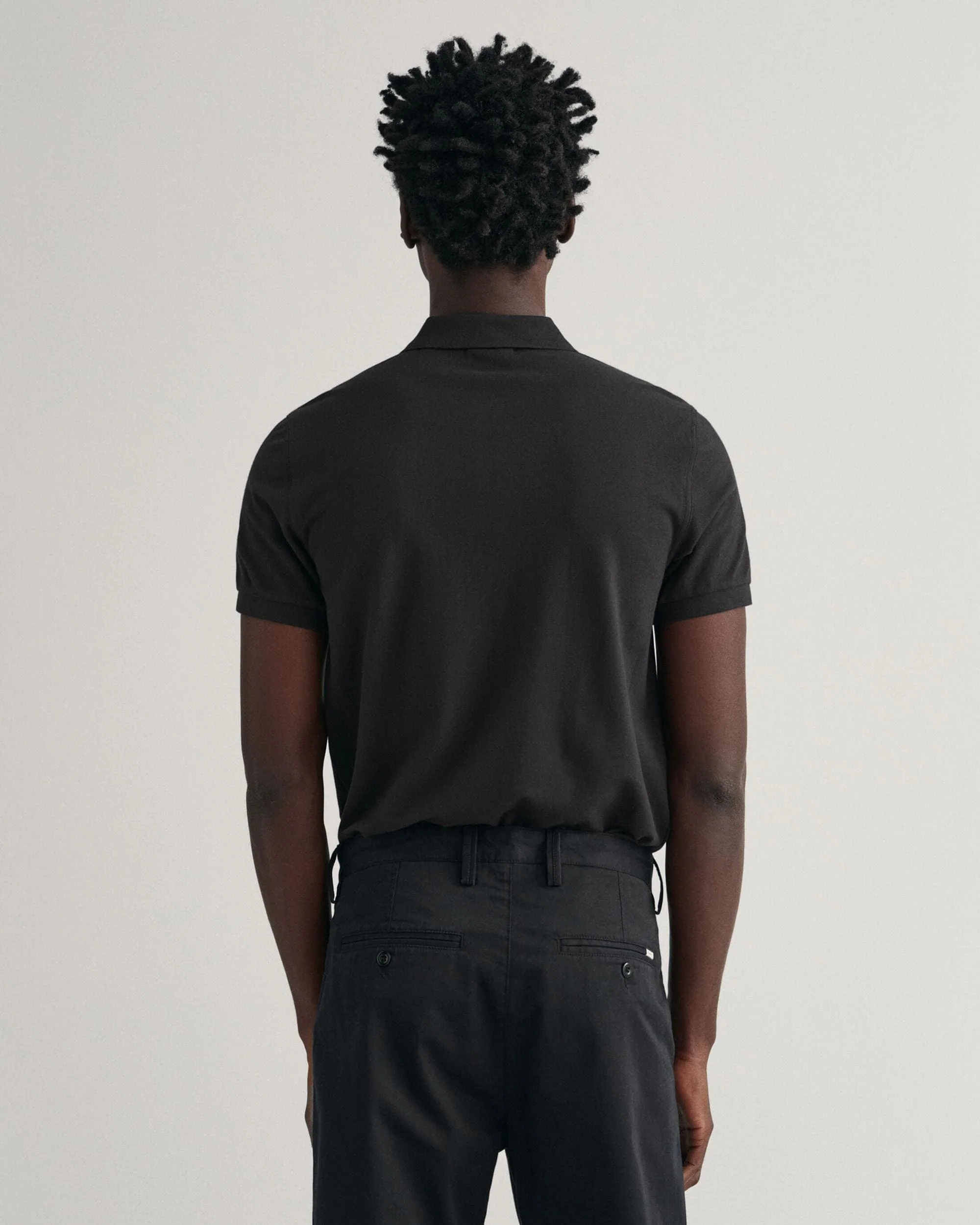 GANT Mens Slim Fit Short Sleeve Shield Logo Pique Polo - 5 Black - Image 2