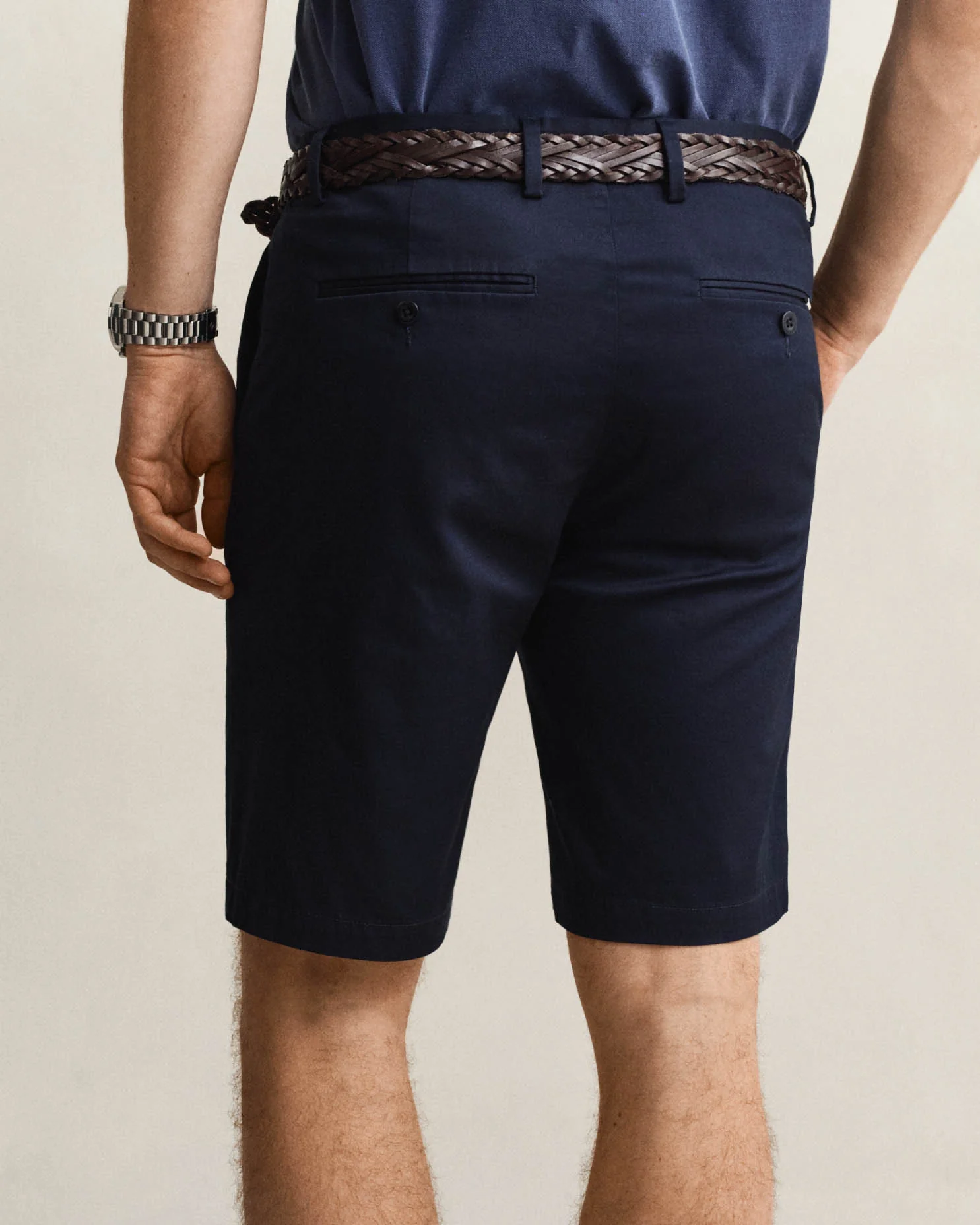 GANT Mens Slim Fit Sports Chino Shorts - 433 Evening Blue - Image 3