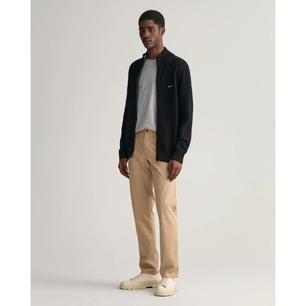 GANT Mens Slim Fit Twill Chinos - 248 Dark Khaki - Image 2