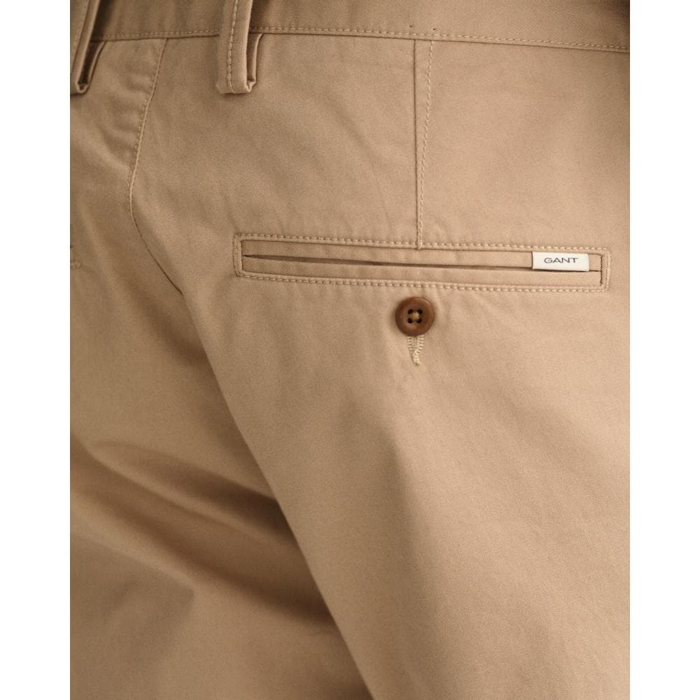GANT Mens Slim Fit Twill Chinos - 248 Dark Khaki - Image 6