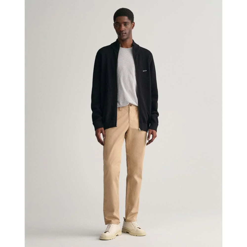 GANT Mens Slim Fit Twill Chinos - 248 Dark Khaki - Image 8