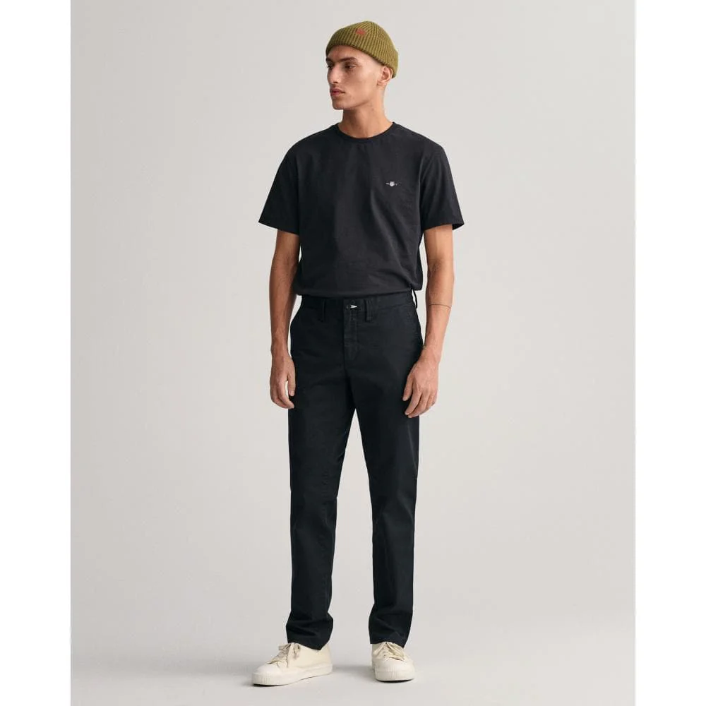 GANT Mens Slim Fit Twill Chinos - 5 Black - Image 2