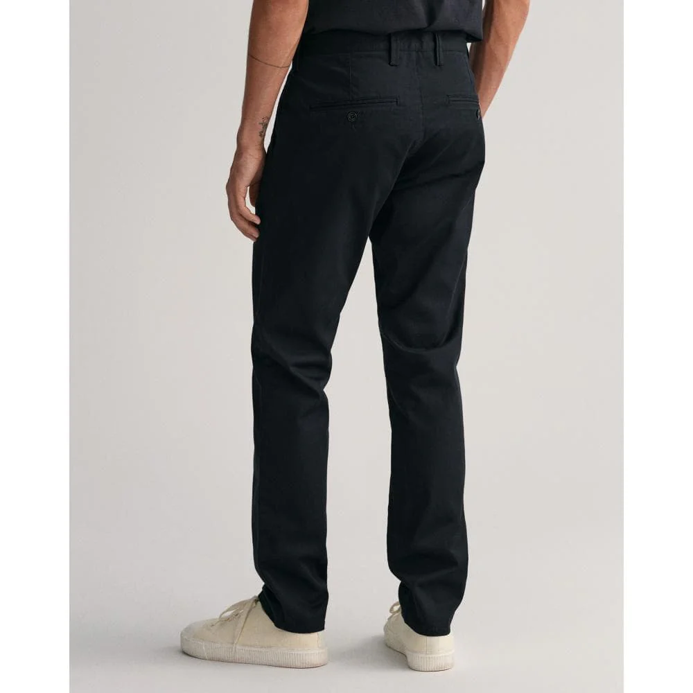 GANT Mens Slim Fit Twill Chinos - 5 Black - Image 5
