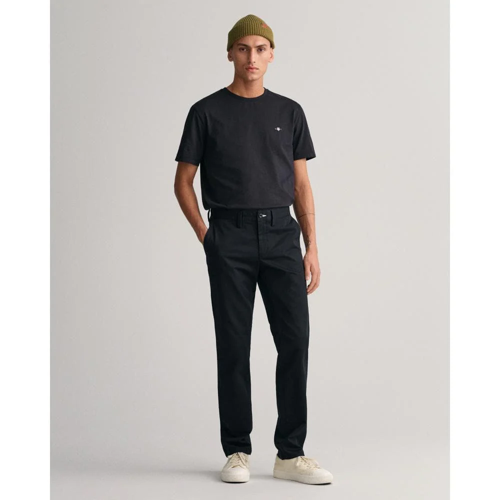 GANT Mens Slim Fit Twill Chinos - 5 Black - Image 6