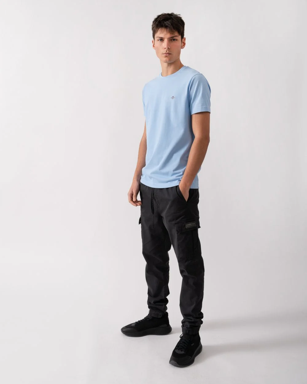 GANT Mens Slim Pique Short Sleeve T-Shirt - 468 Capri Blue - Image 3