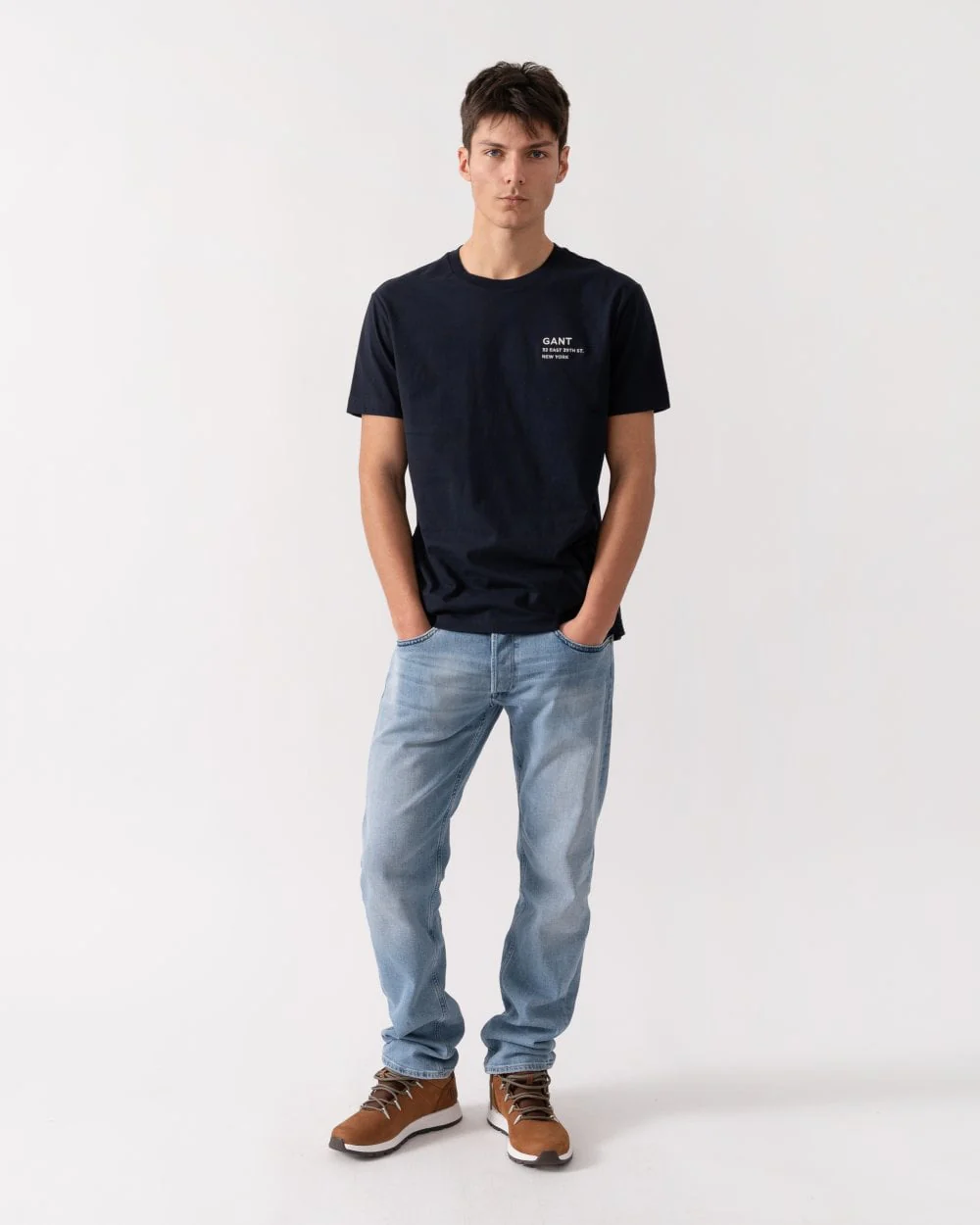 GANT Mens Small Graphic Short Sleeve T-Shirt - 433 Evening Blue - Image 3
