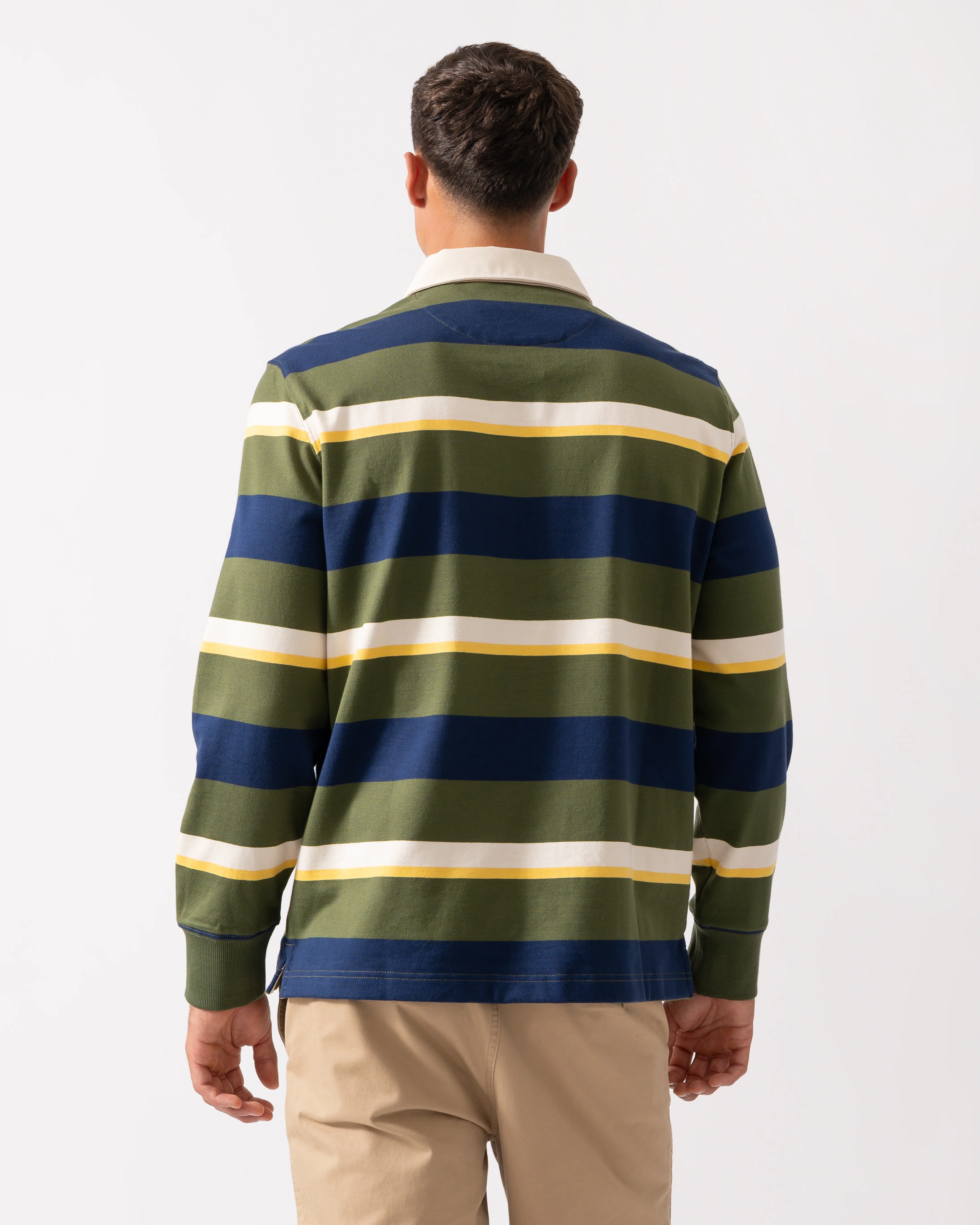 GANT Mens Striped Heavy Rugger - 360 Country Green - Image 4