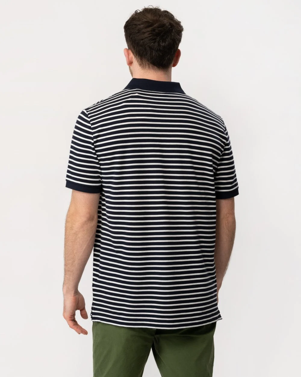 GANT Mens Striped Short Sleeve Pique Polo - Image 4