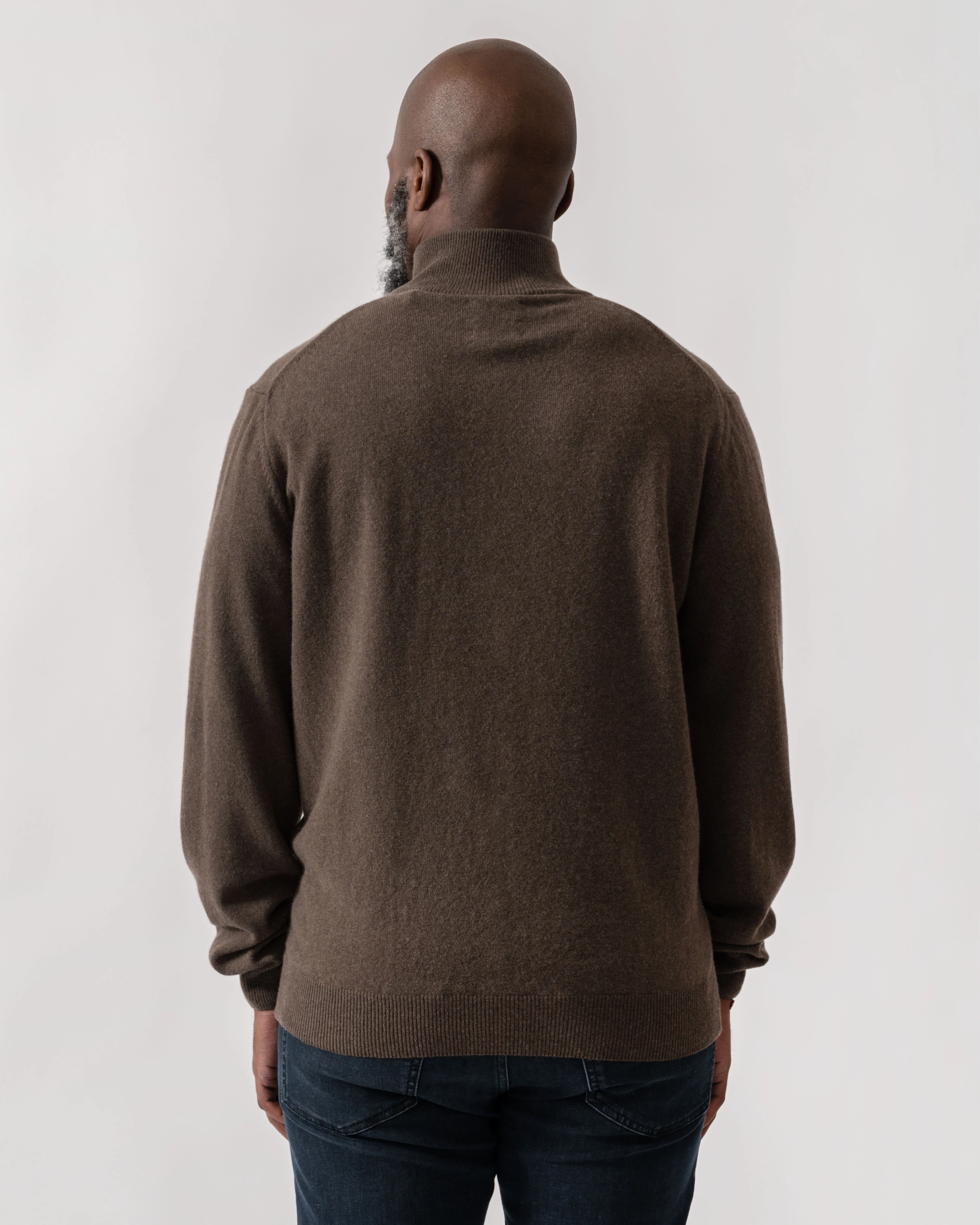GANT Mens Superfine Lambswool Half Zip Cardigan - 290 Seawood Melange - Image 4