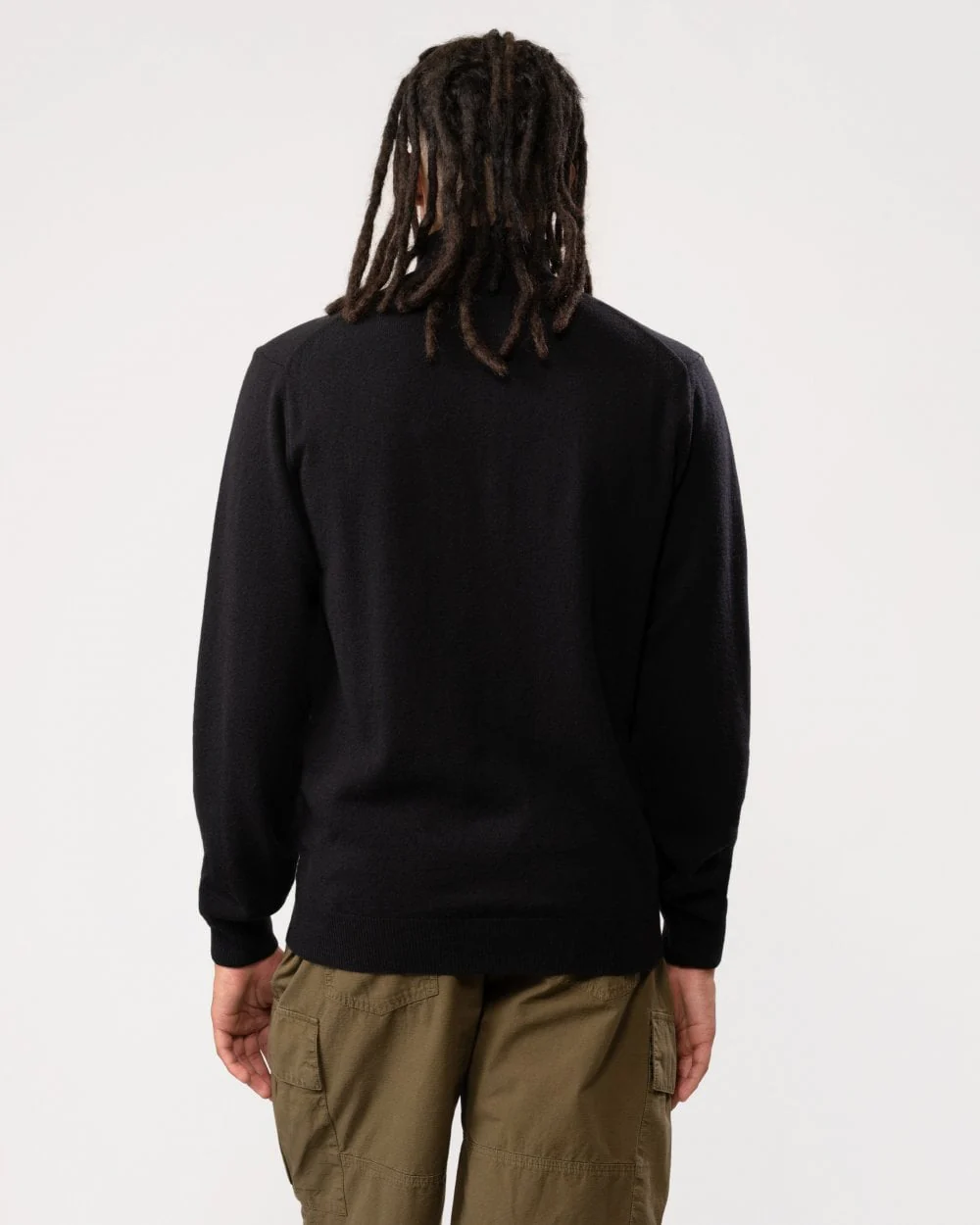 GANT Mens Superfine Lambswool Half Zip Cardigan - 5 Black - Image 2