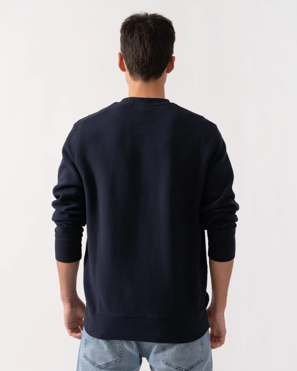 GANT Mens Texture Crew Neck Sweatshirt - Image 4