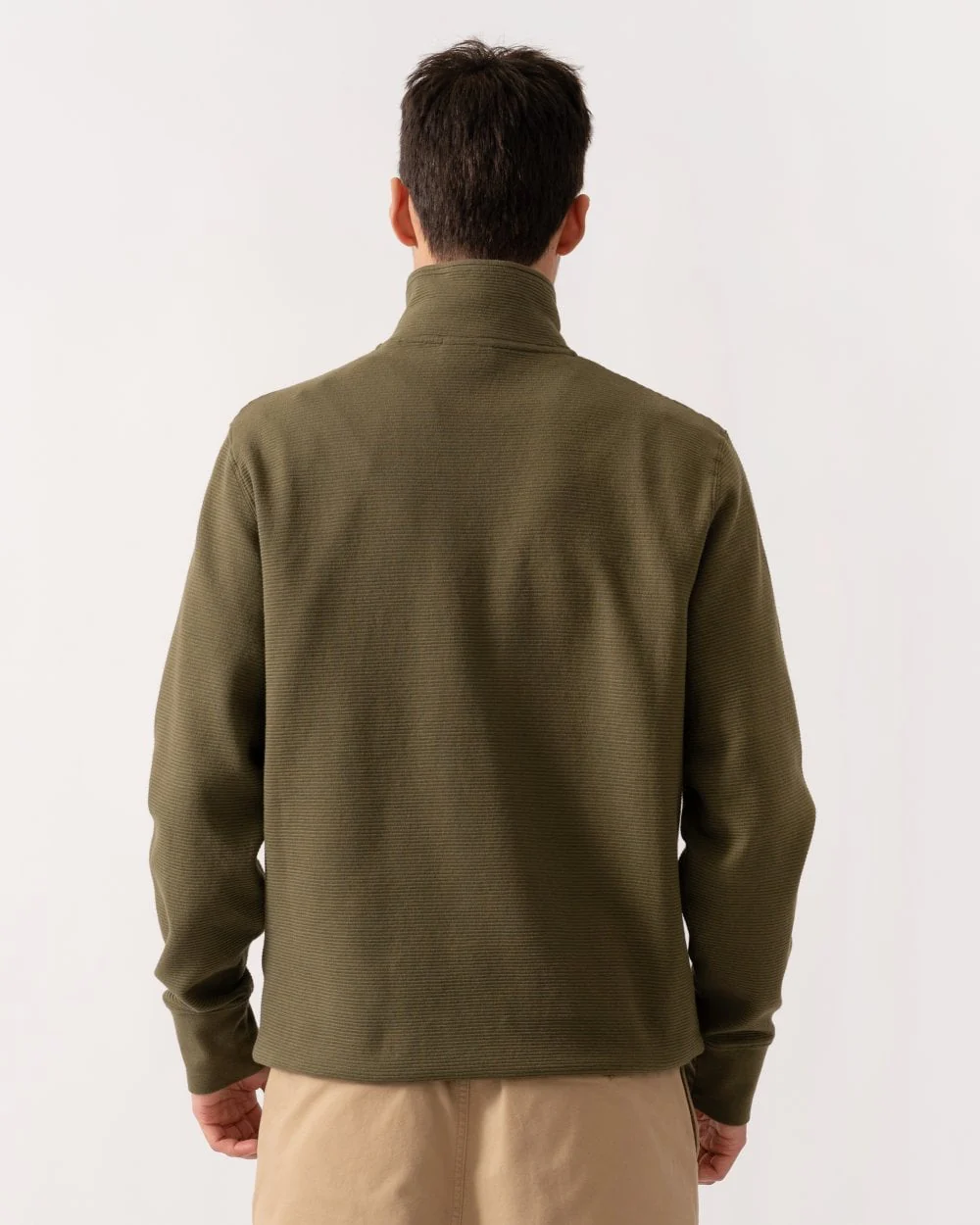 GANT Mens Texture Half-Zip Sweatshirt - 301 Juniper Green - Image 4