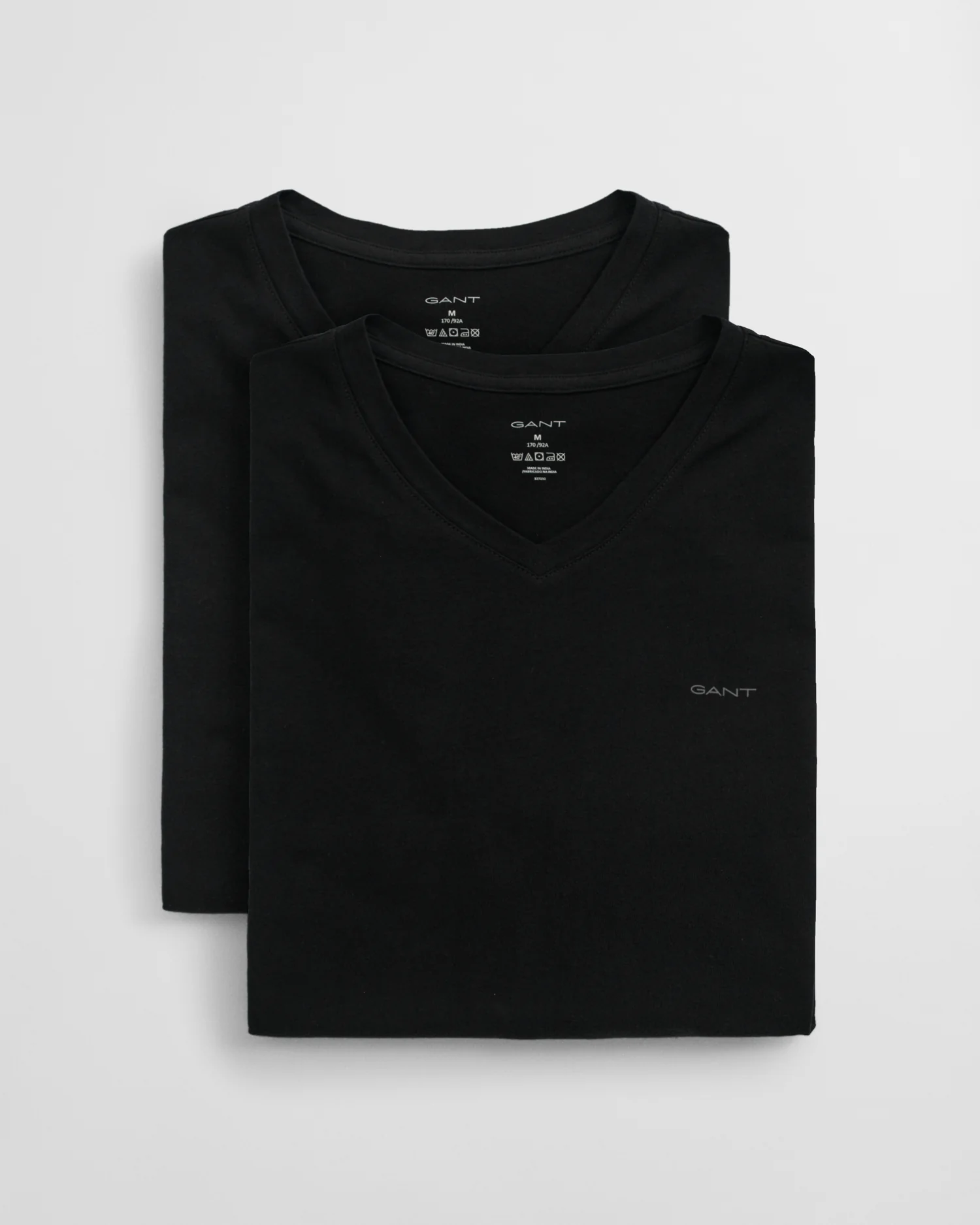 GANT Mens V-Neck T-Shirt 2-Pack - 5 Black - Image 3