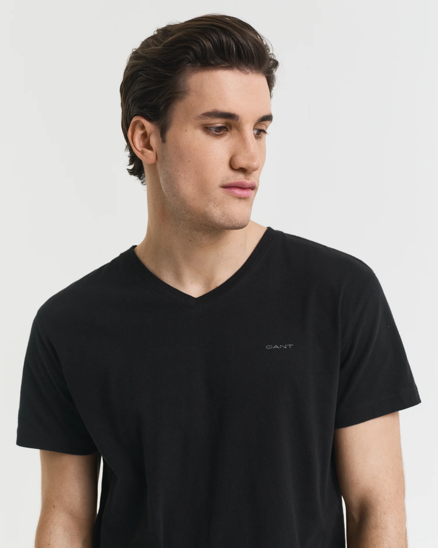 GANT Mens V-Neck T-Shirt 2-Pack - 5 Black - Image 4