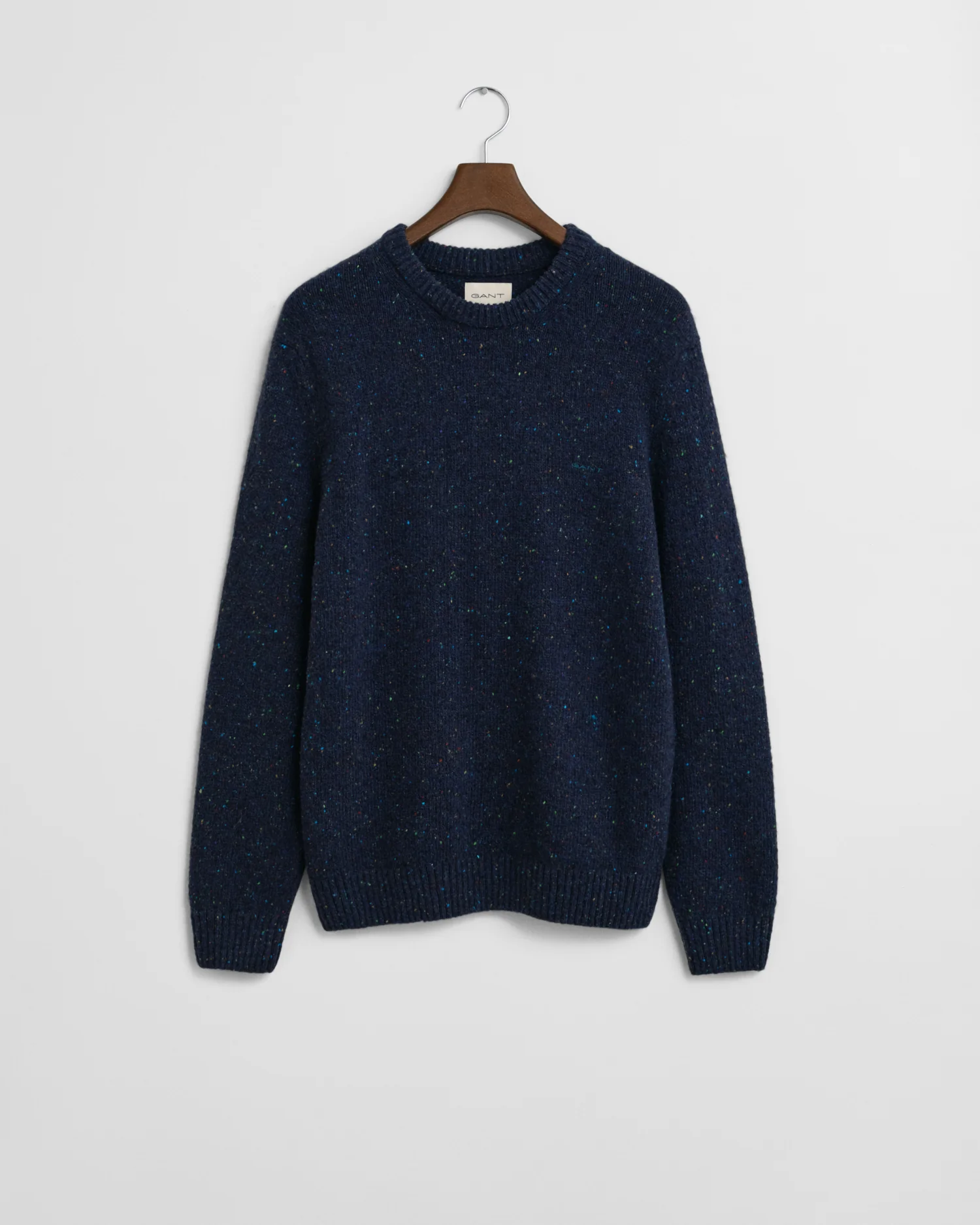 GANT Mens Wool Blend Neps Crew Neck Jumper - 433 Evening Blue - Image 5