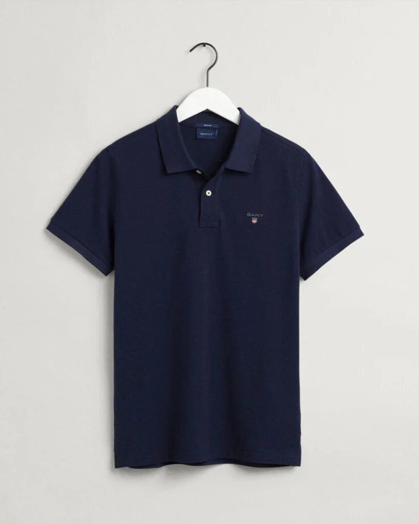 GANT Original Pique Mens Rugger - 433 Evening Blue - Image 2