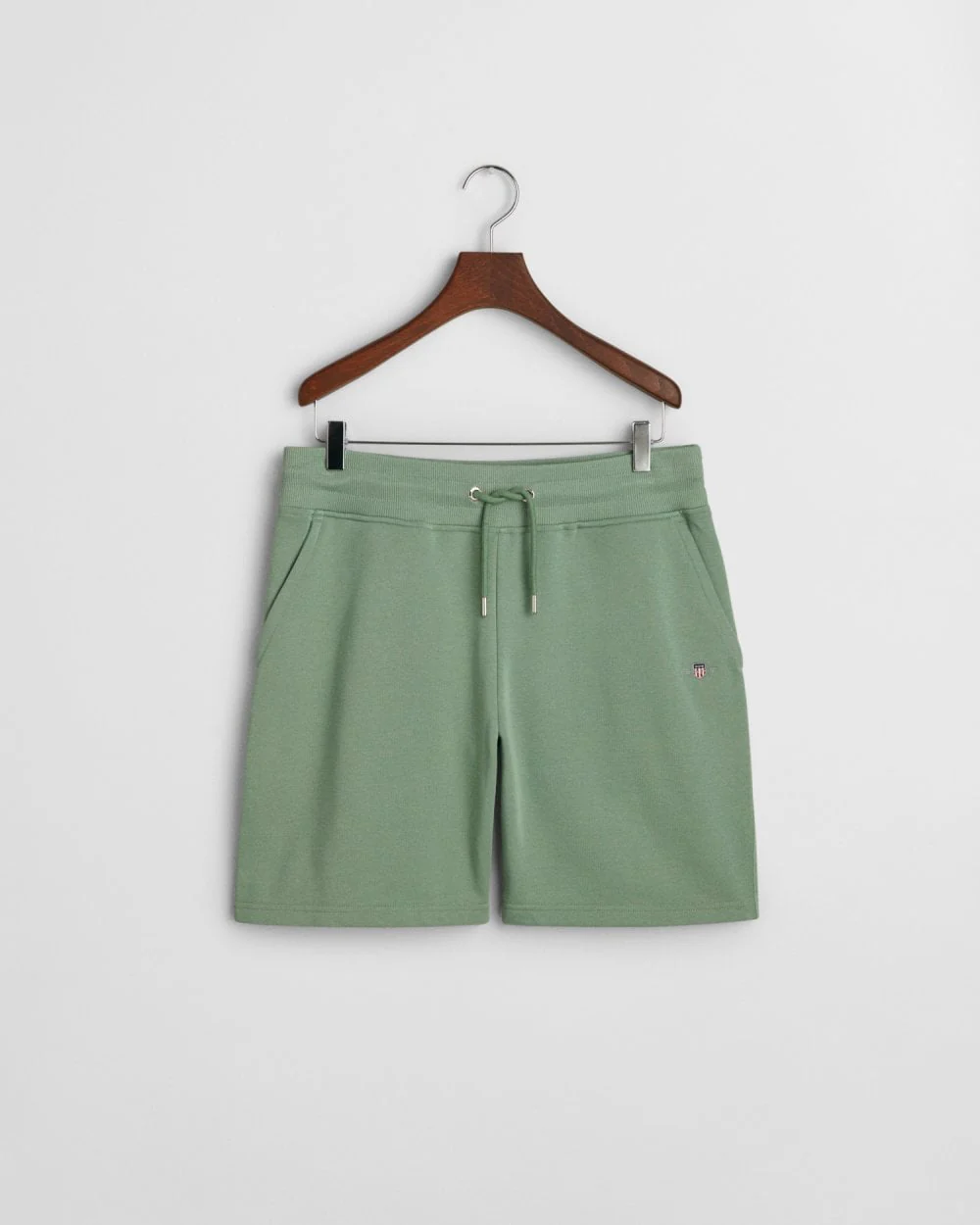 GANT Regular Fit Shield Logo Sweat Shorts - 362 Kalamata Green - Image 4