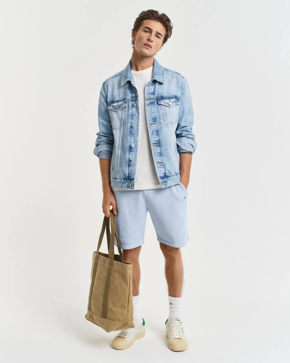 GANT Regular Fit Shield Logo Sweat Shorts - 457 Fresh Blue - Image 2