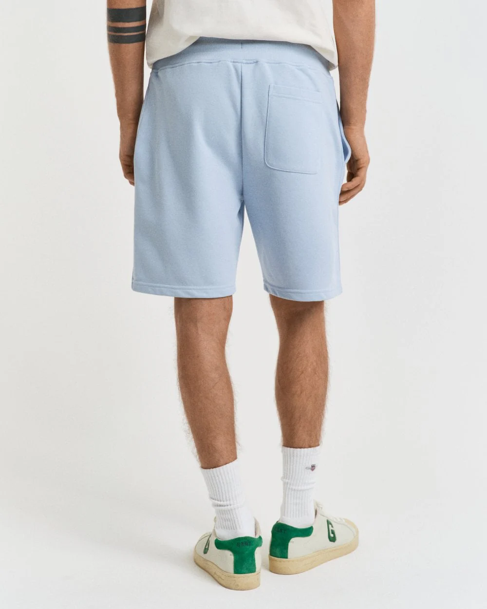 GANT Regular Fit Shield Logo Sweat Shorts - 457 Fresh Blue - Image 3
