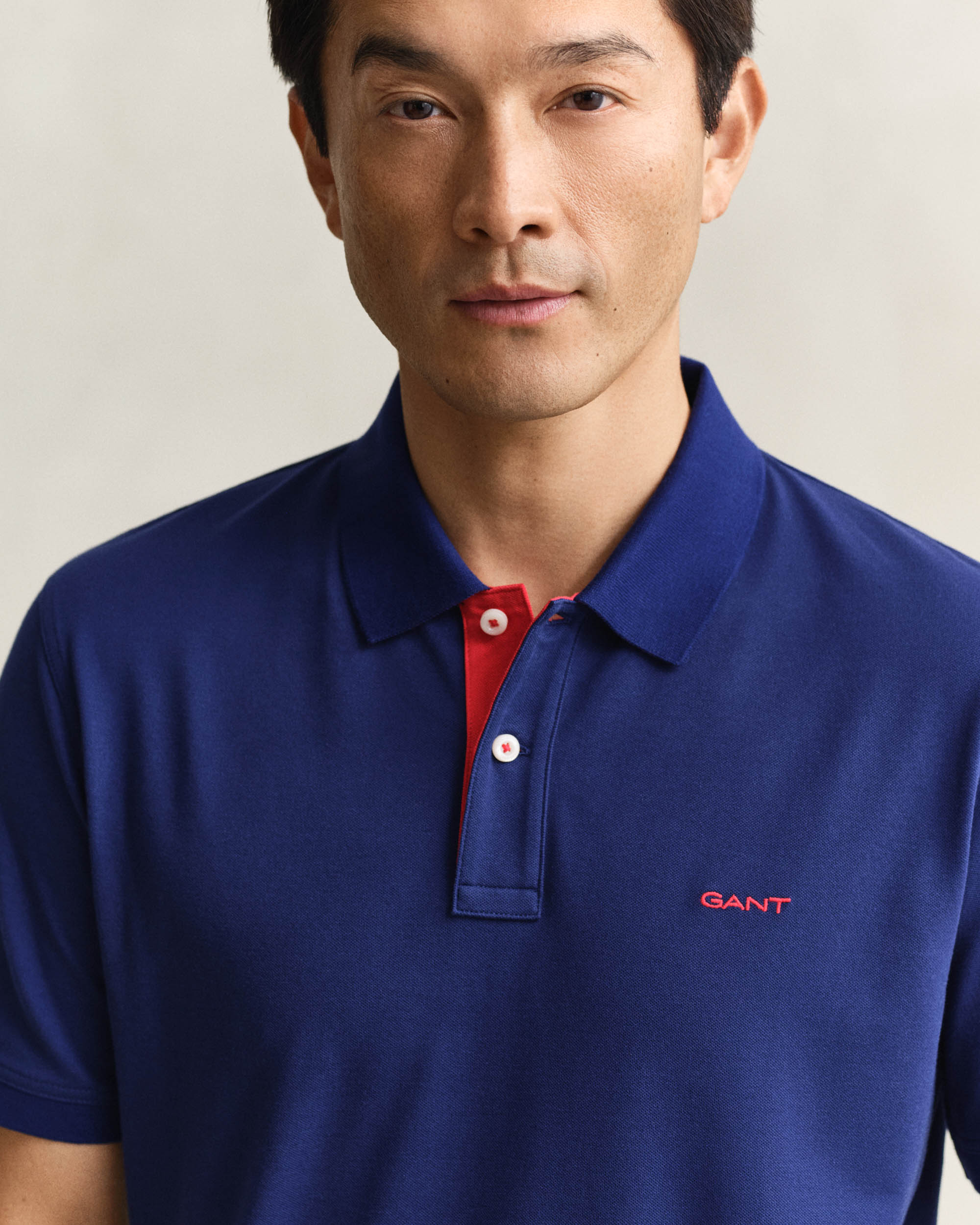 GANT Regular Fit Short Sleeve Contrast Pique Rugger - 432 Rich Navy - Image 2