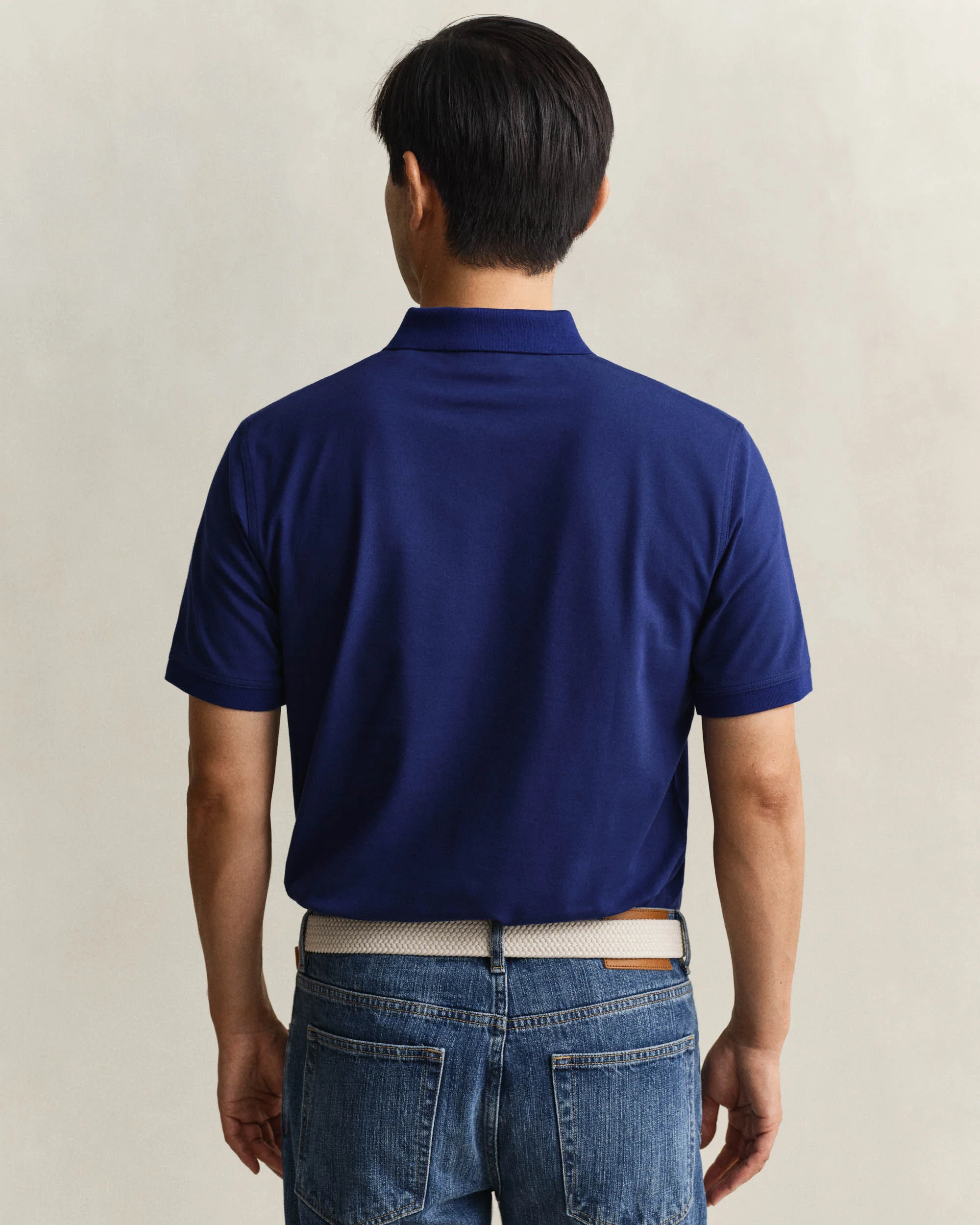 GANT Regular Fit Short Sleeve Contrast Pique Rugger - 432 Rich Navy - Image 3