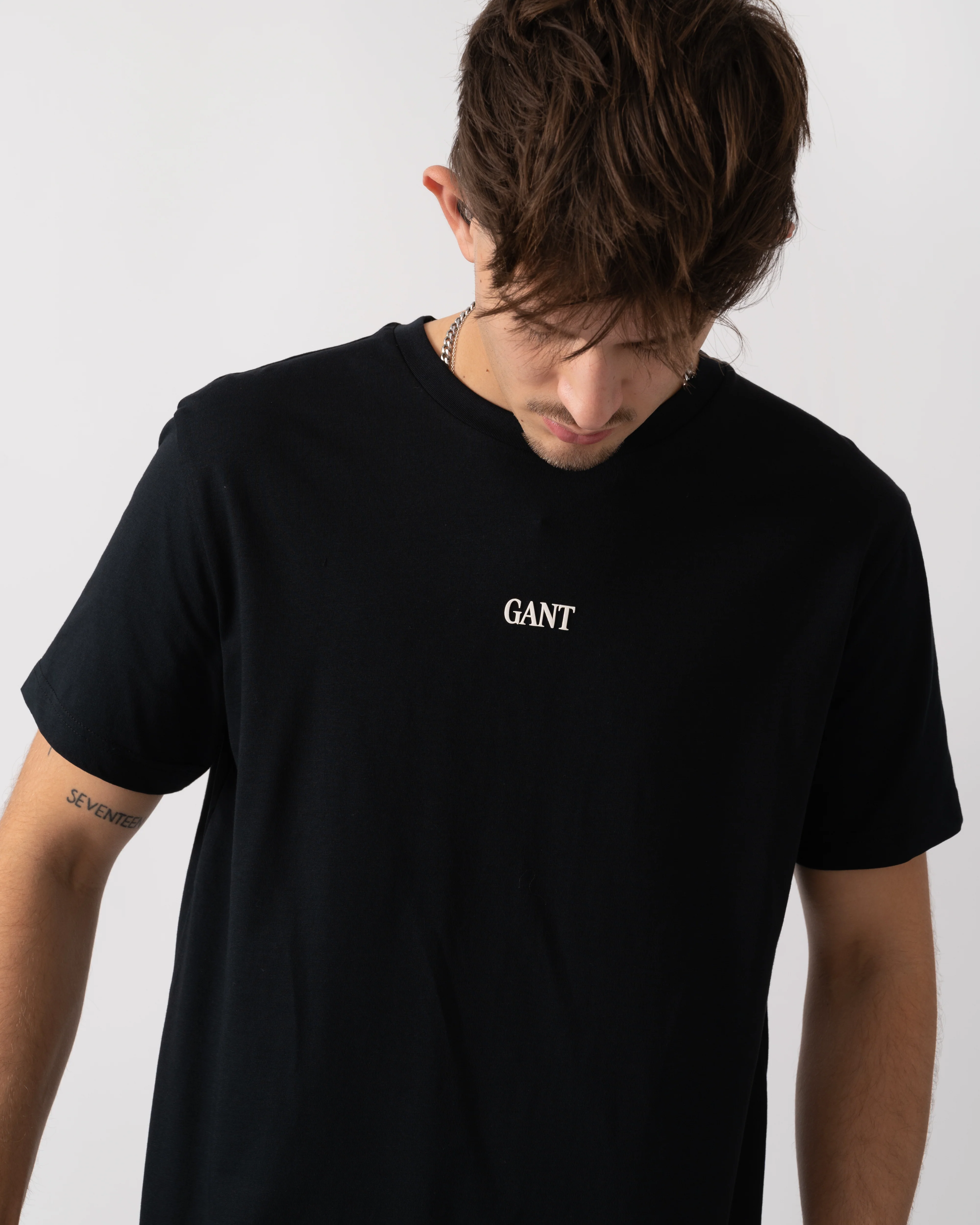 GANT Small Graphic Short Sleeve Mens T-Shirt - 5 Black - Image 3