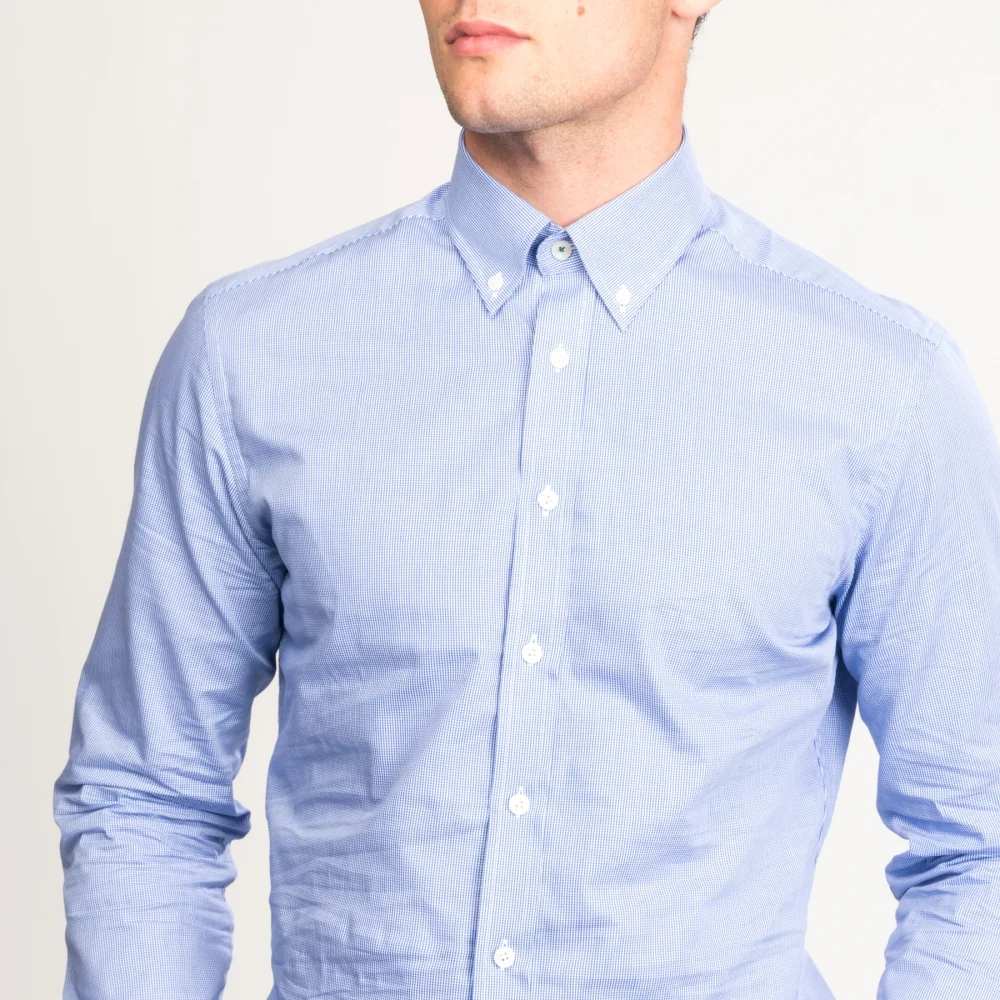 Gingham Placed Stripe Mens Shirt - Image 2