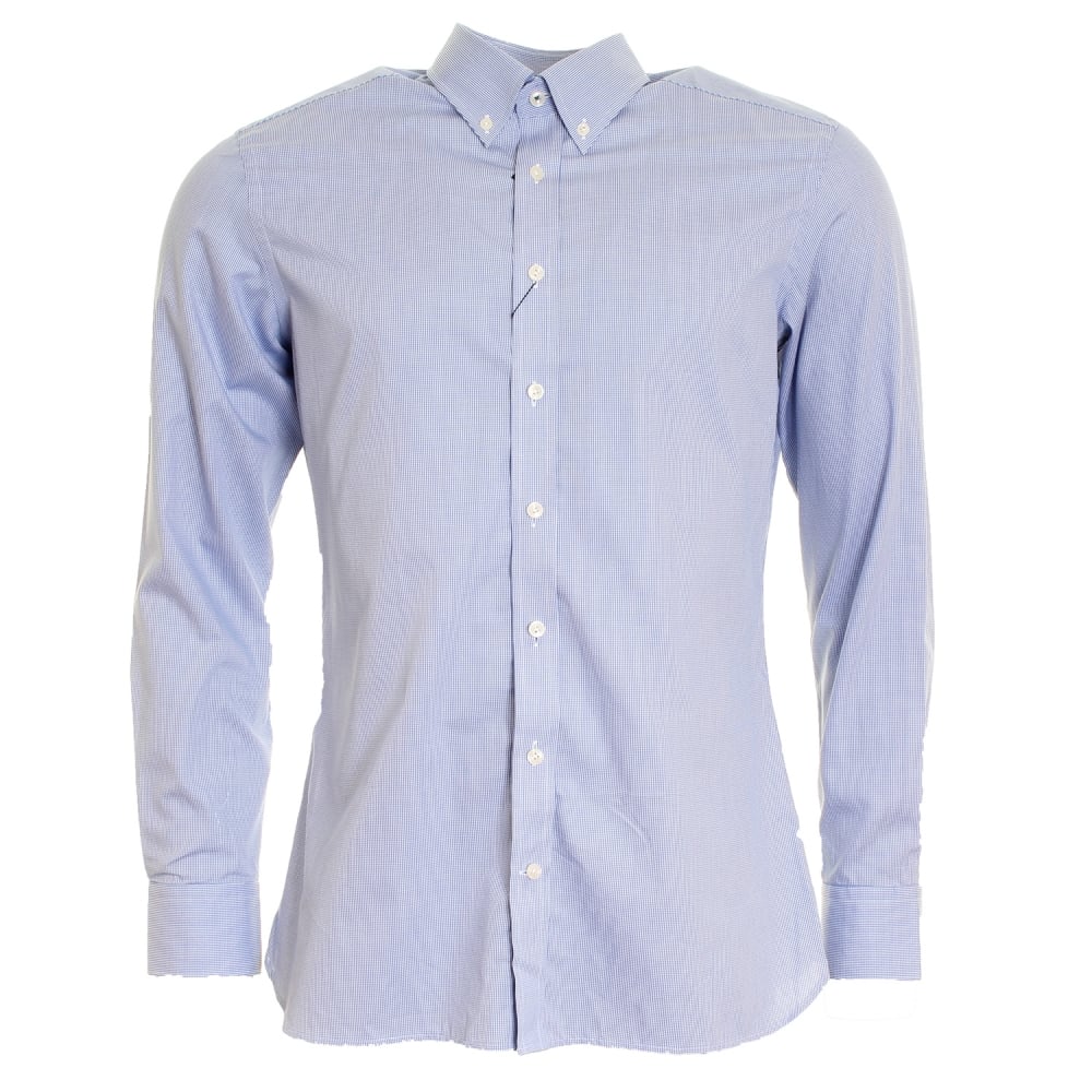 Gingham Placed Stripe Mens Shirt - Image 6