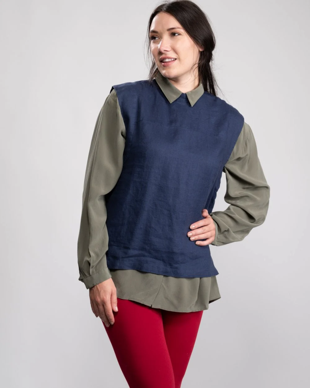 Great Plains Alana Linen Womens Polo Neck Top - Image 3
