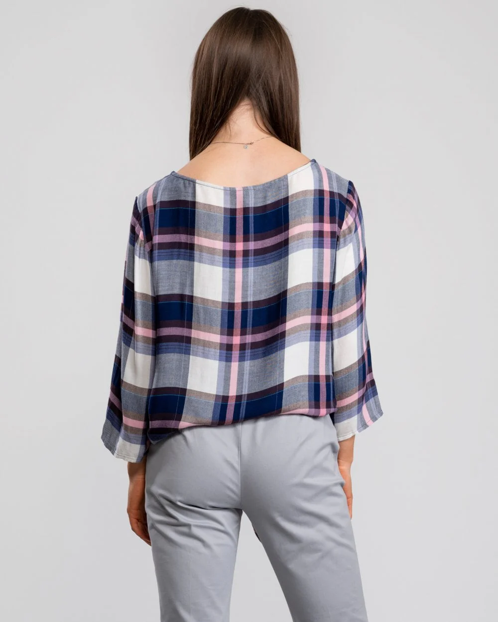Great Plains Charlotte Check Knot Detail Womens Top - Image 5
