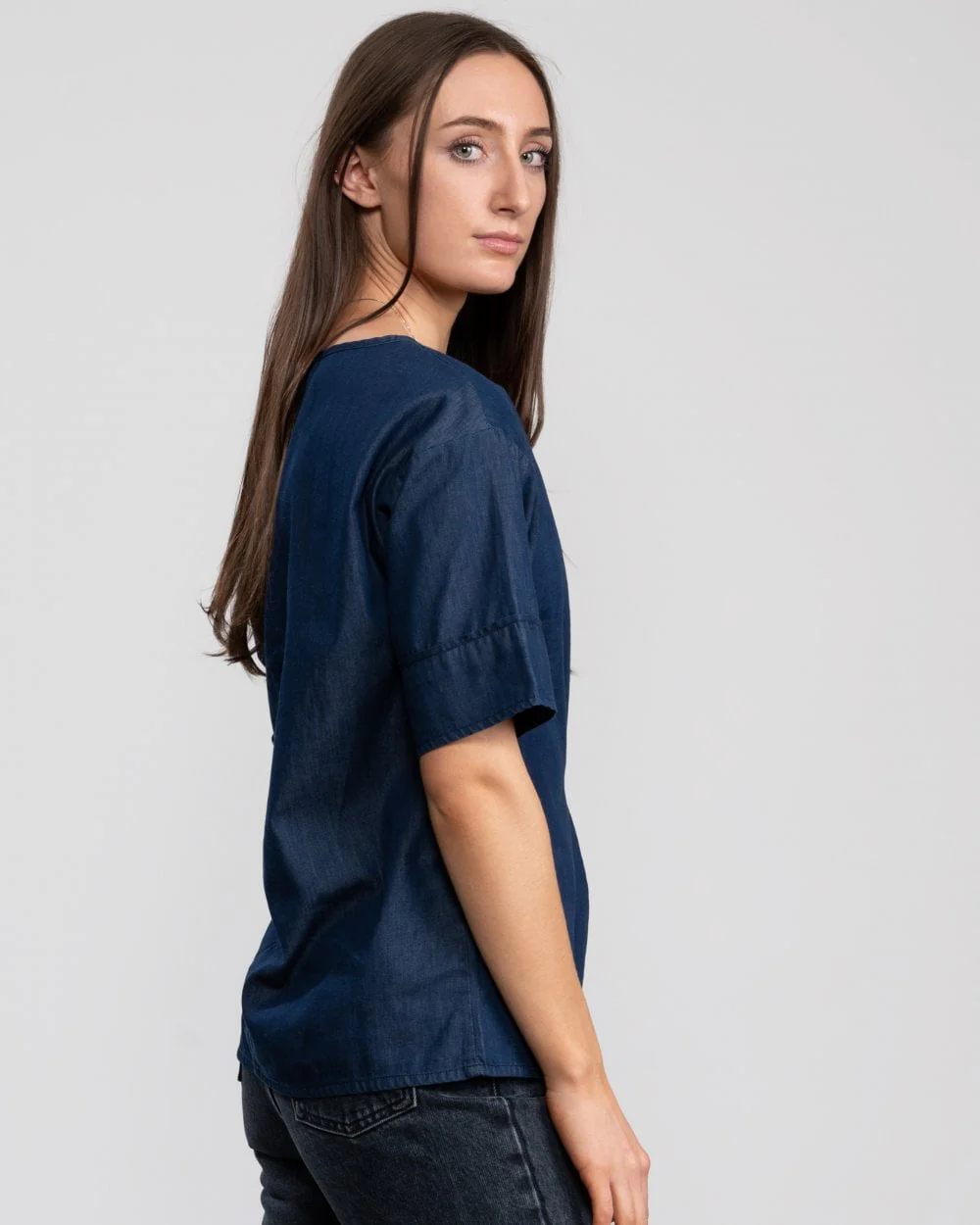 Great Plains Darla Denim Front Tie Womens Top - Image 5