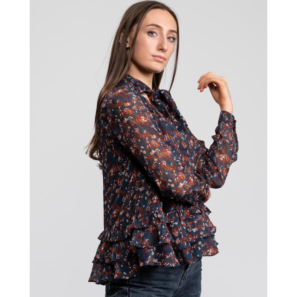 Great Plains Highland Floral Tassle Womens Blouse - Image 4
