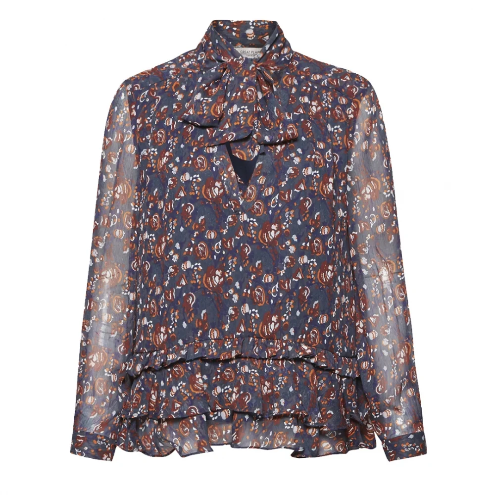 Great Plains Highland Floral Tassle Womens Blouse - Image 7