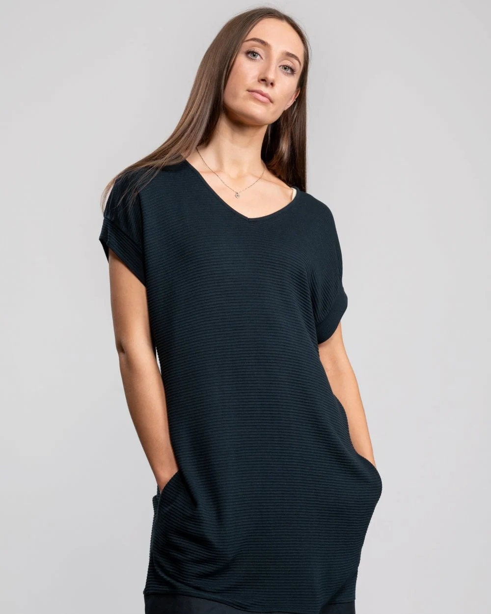 Great Plains Ottilie Rouched Sleeve Womens Tshirt Dress - Image 2